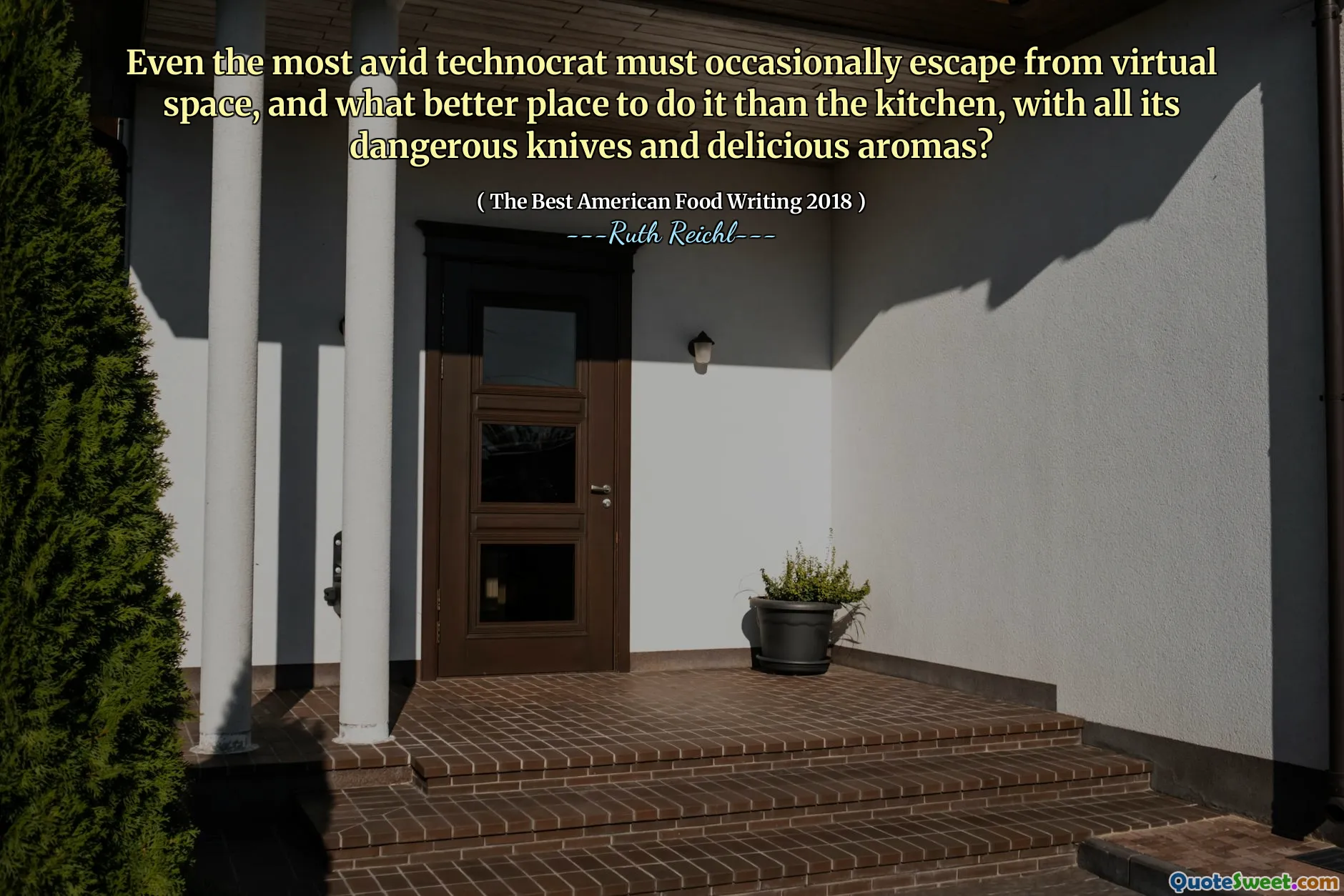 Even the most avid technocrat must occasionally escape from virtual space, and what better place to do it than the kitchen, with all its dangerous knives and delicious aromas?