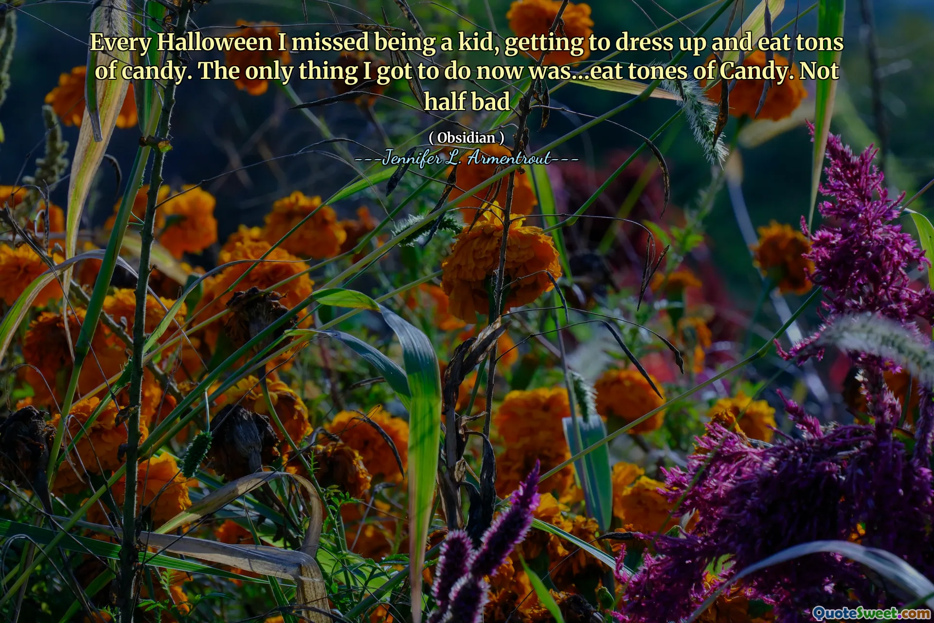 Every Halloween I missed being a kid, getting to dress up and eat tons of candy. The only thing I got to do now was…eat tones of Candy. Not half bad