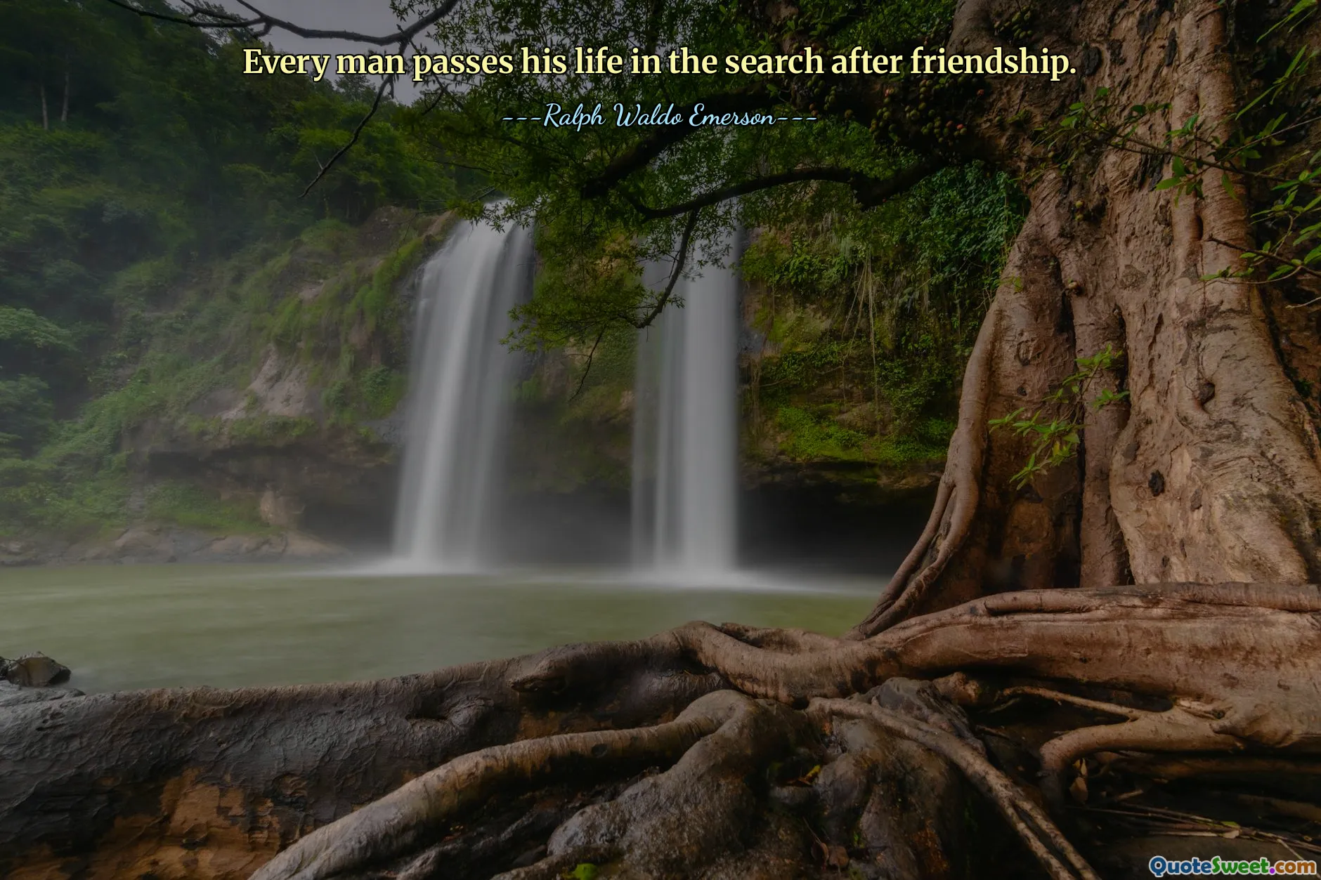 Every man passes his life in the search after friendship.