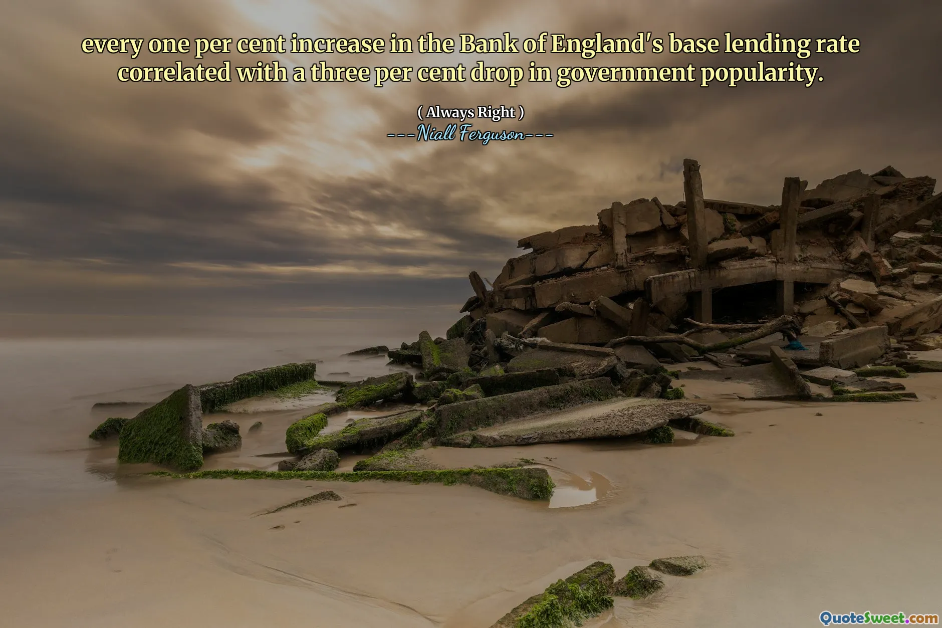 every one per cent increase in the Bank of England's base lending rate correlated with a three per cent drop in government popularity.