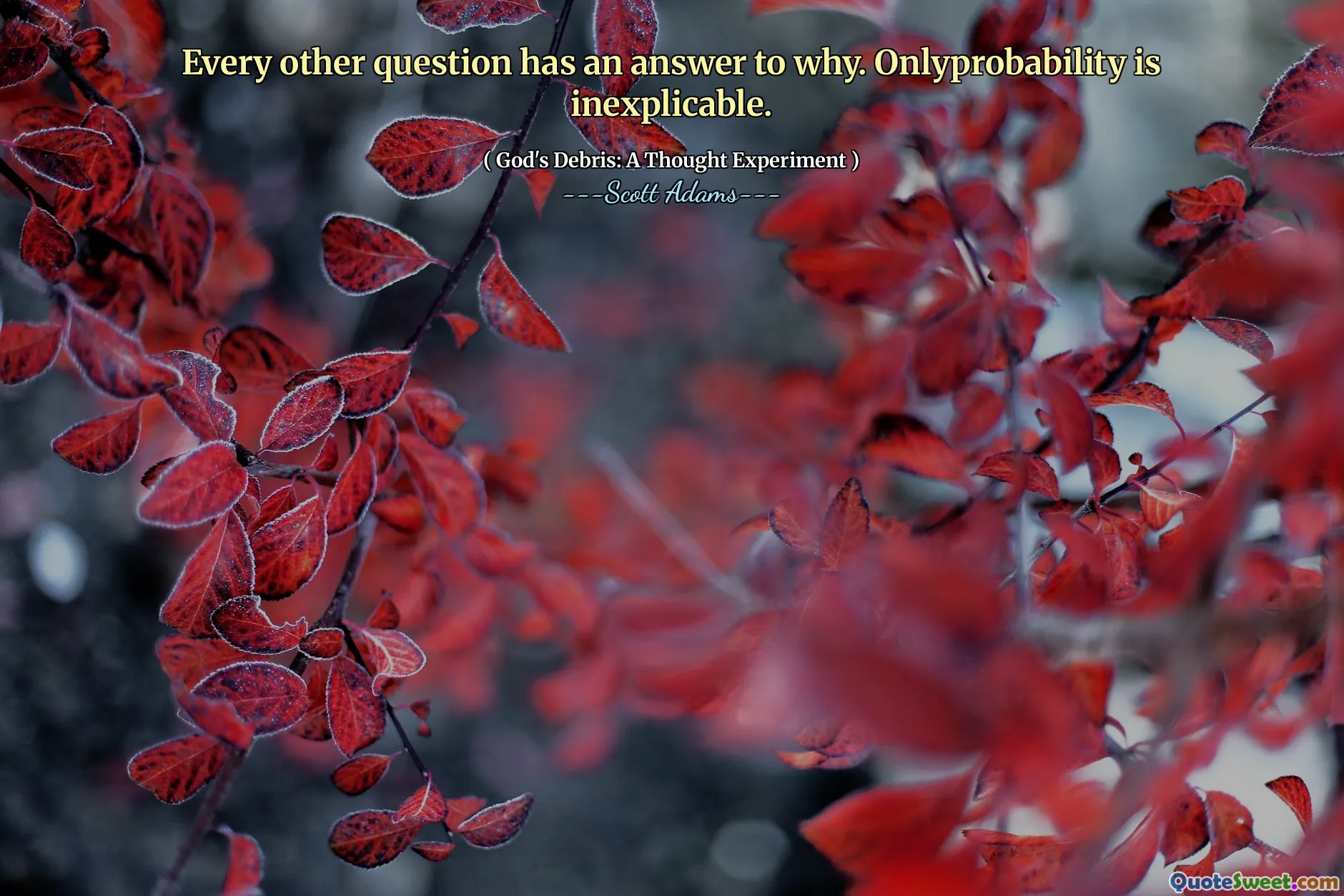 Every other question has an answer to why. Onlyprobability is inexplicable.