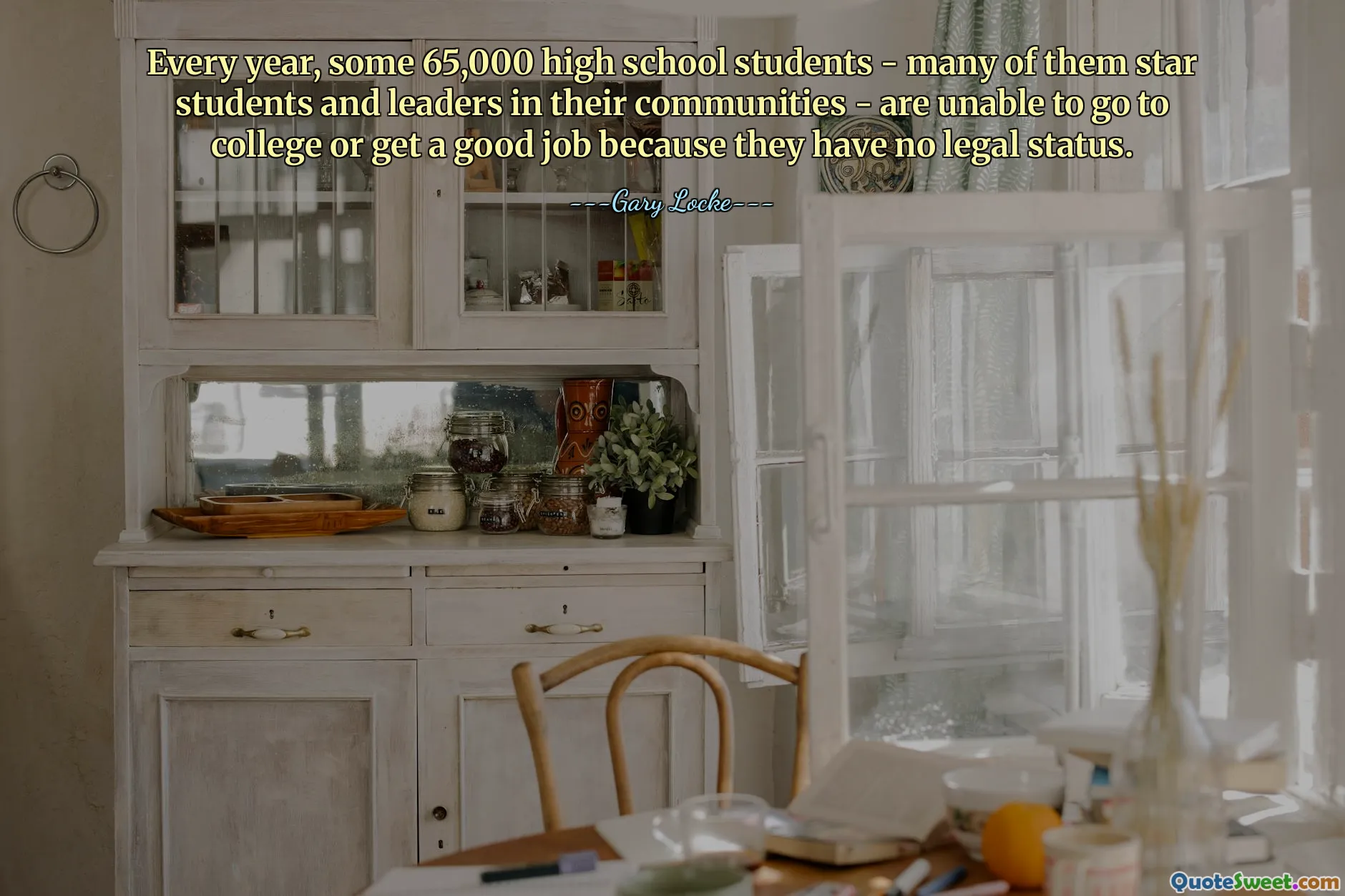 Every year, some 65,000 high school students - many of them star students and leaders in their communities - are unable to go to college or get a good job because they have no legal status.