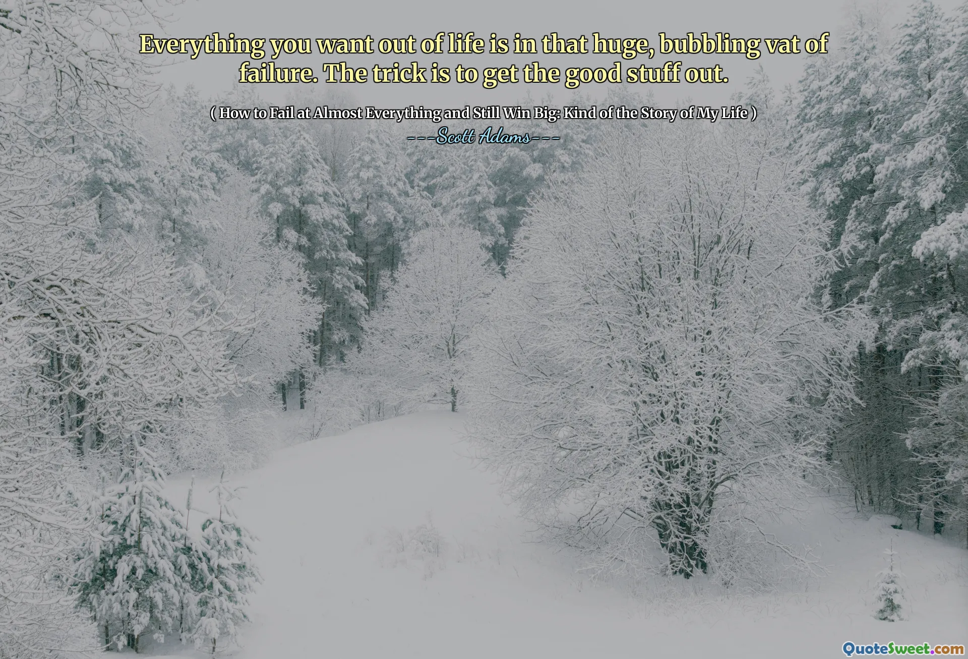 Everything you want out of life is in that huge, bubbling vat of failure. The trick is to get the good stuff out.