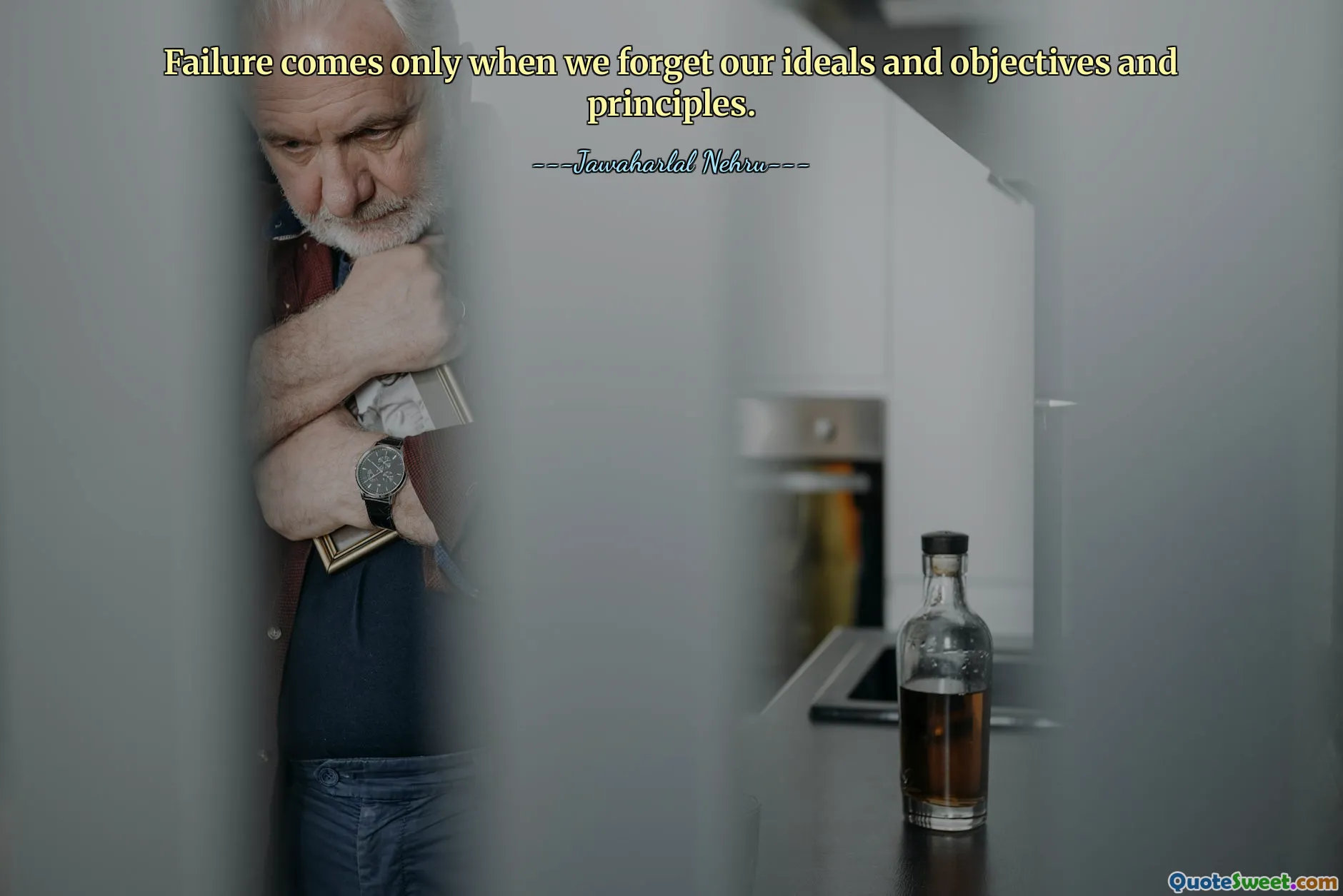 Failure comes only when we forget our ideals and objectives and principles.