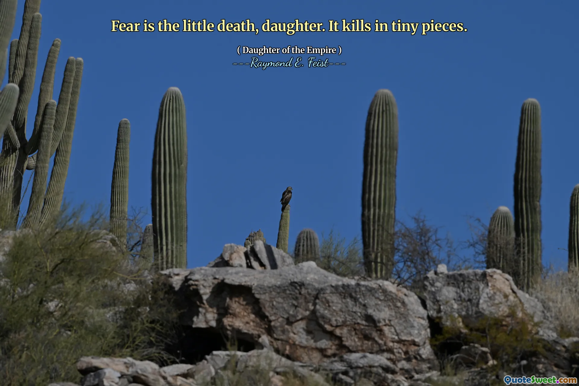 Fear is the little death, daughter. It kills in tiny pieces.