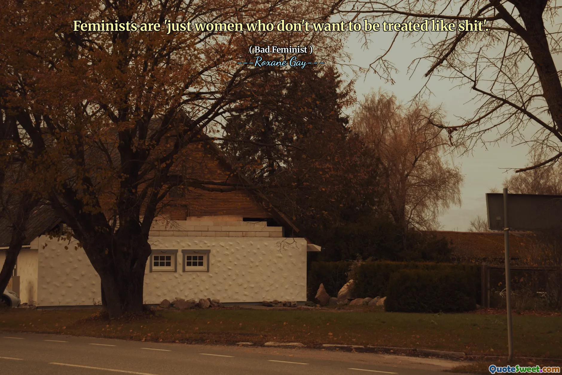 Feminists are 'just women who don't want to be treated like shit'.