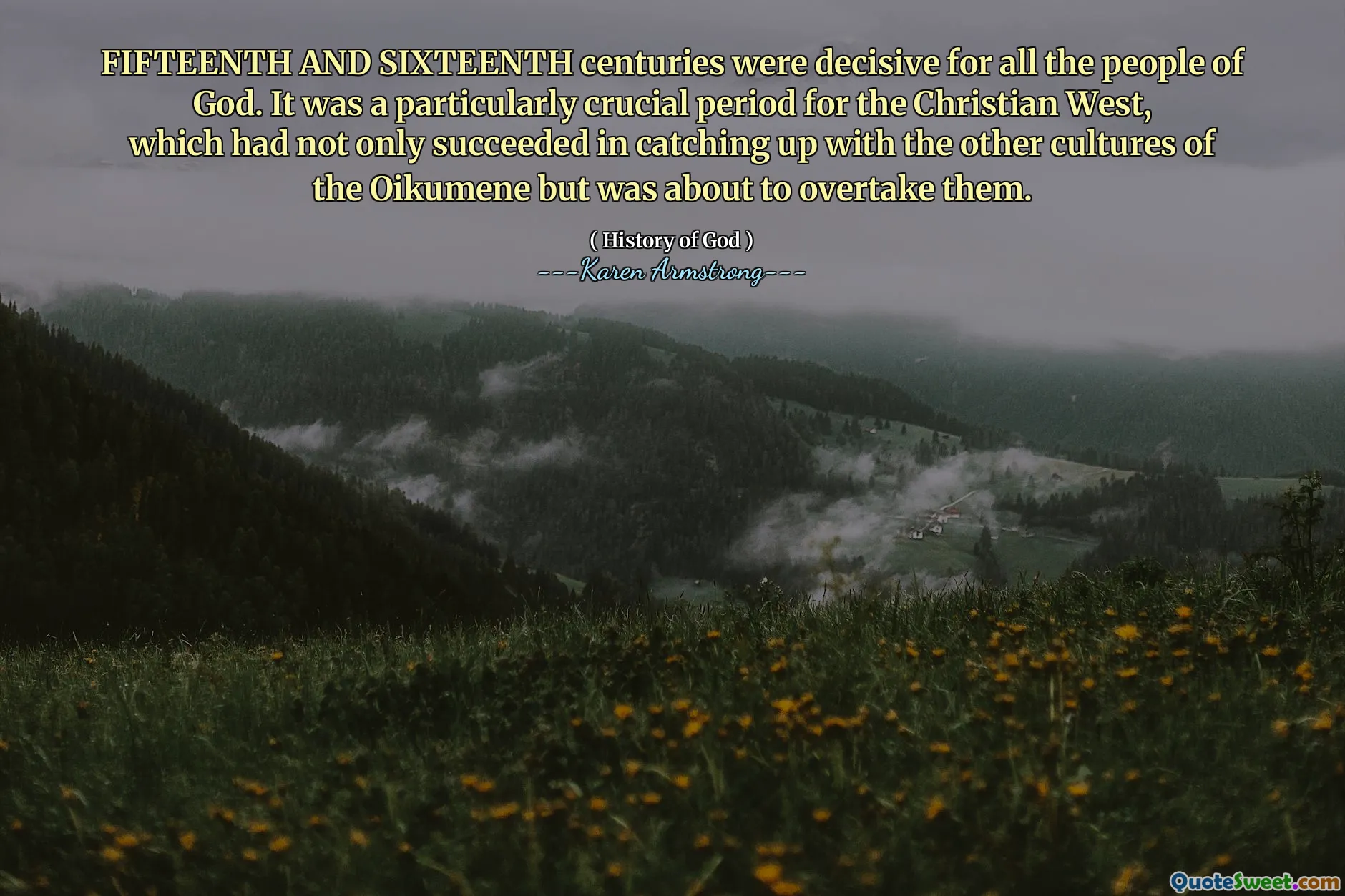 Os séculos XV e XVI foram decisivos para todo o povo de Deus. Foi um período particularmente crucial para o Ocidente cristão, que não só conseguiu alcançar as outras culturas dos Oikumene, mas estava prestes a ultrapassá-las.