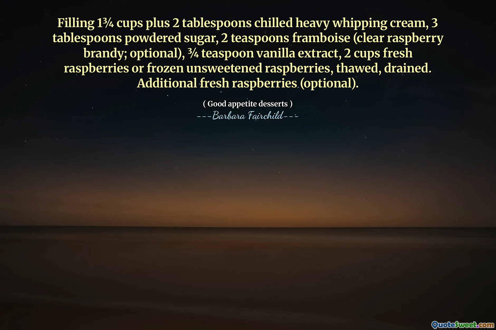 Filling 1¾ cups plus 2 tablespoons chilled heavy whipping cream, 3 tablespoons powdered sugar, 2 teaspoons framboise (clear raspberry brandy; optional), ¾ teaspoon vanilla extract, 2 cups fresh raspberries or frozen unsweetened raspberries, thawed, drained. Additional fresh raspberries (optional).