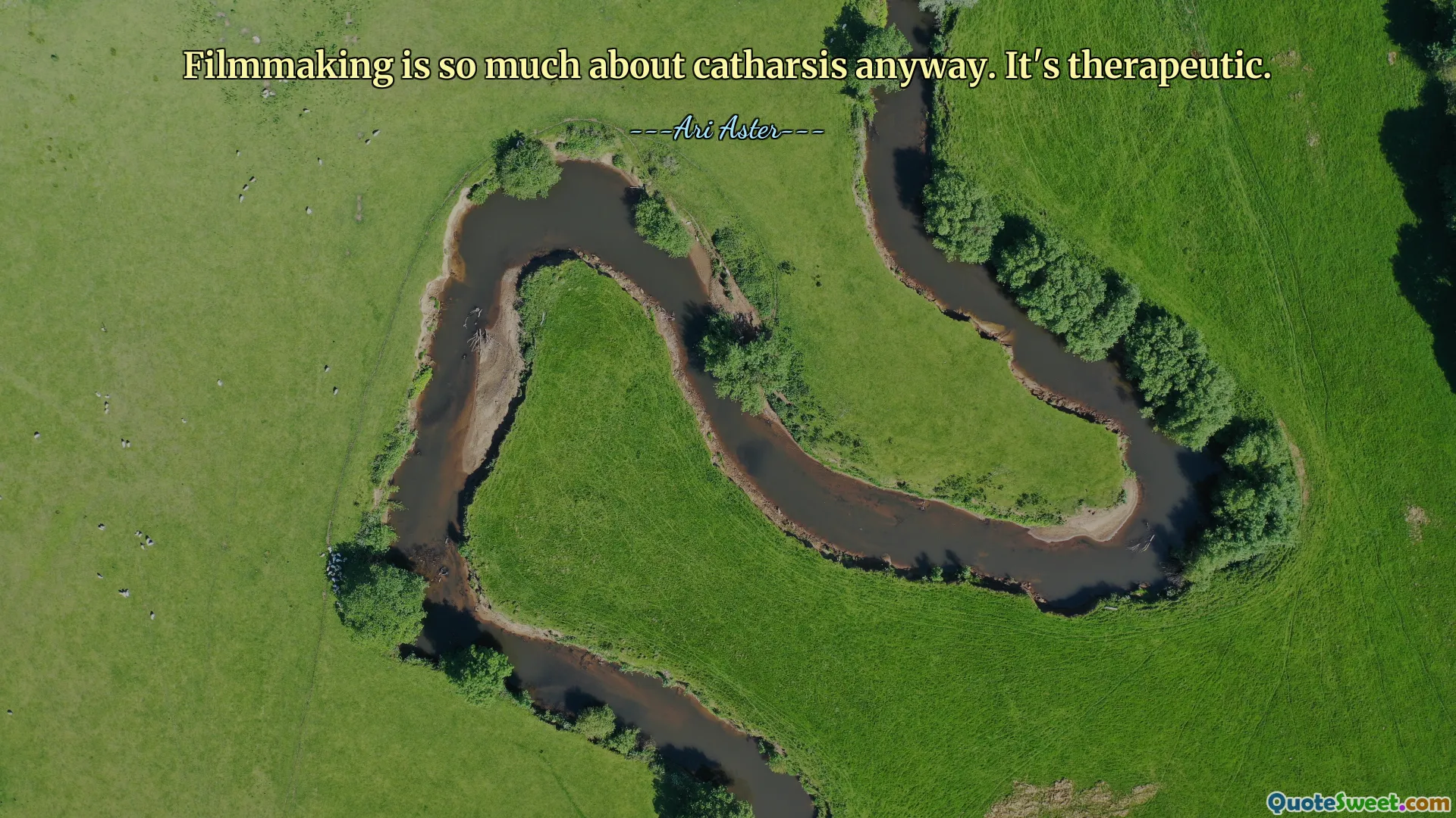 Filmmaking is so much about catharsis anyway. It's therapeutic.