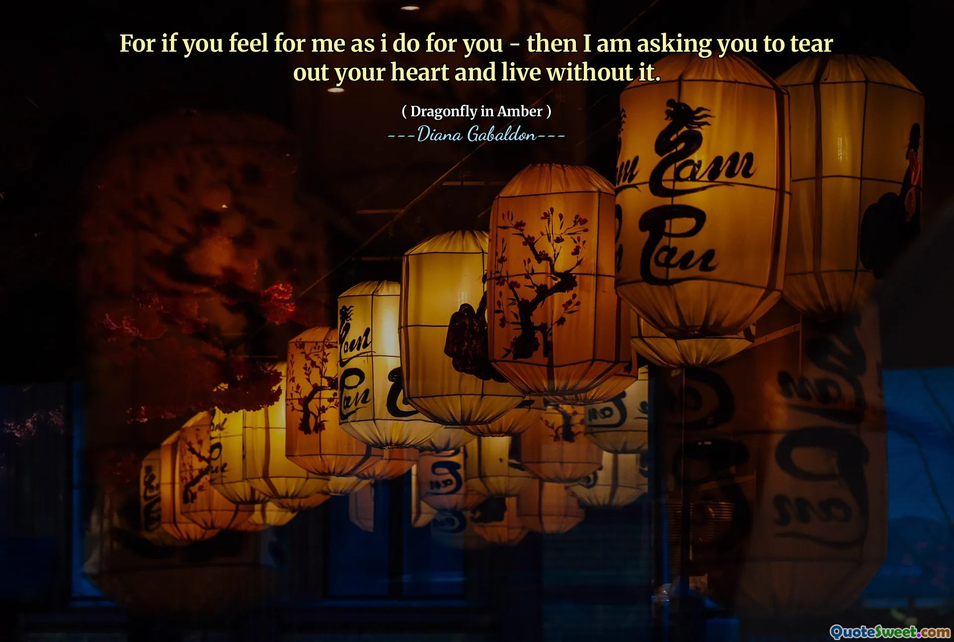 For if you feel for me as i do for you - then I am asking you to tear out your heart and live without it.