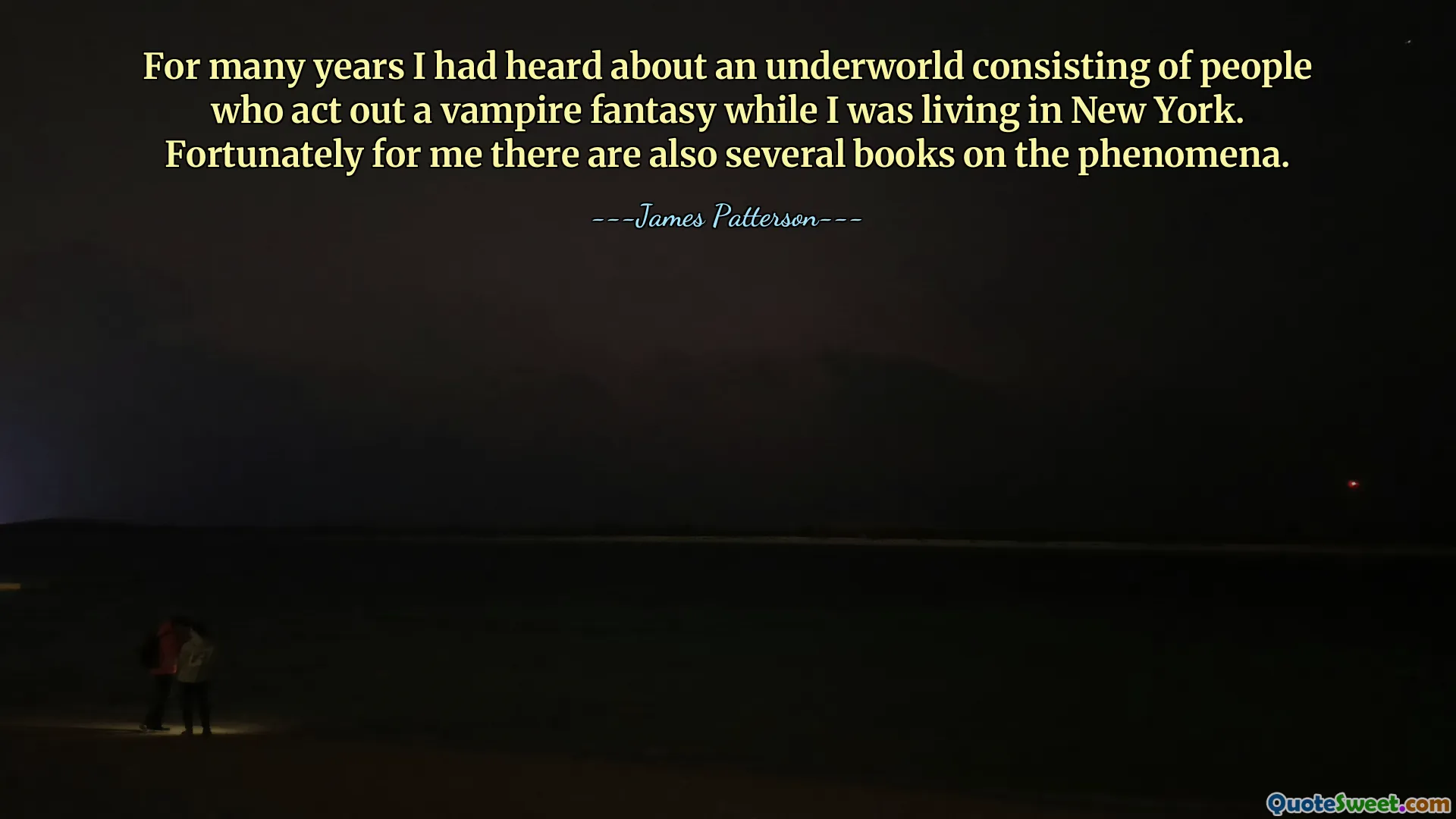 For many years I had heard about an underworld consisting of people who act out a vampire fantasy while I was living in New York. Fortunately for me there are also several books on the phenomena.