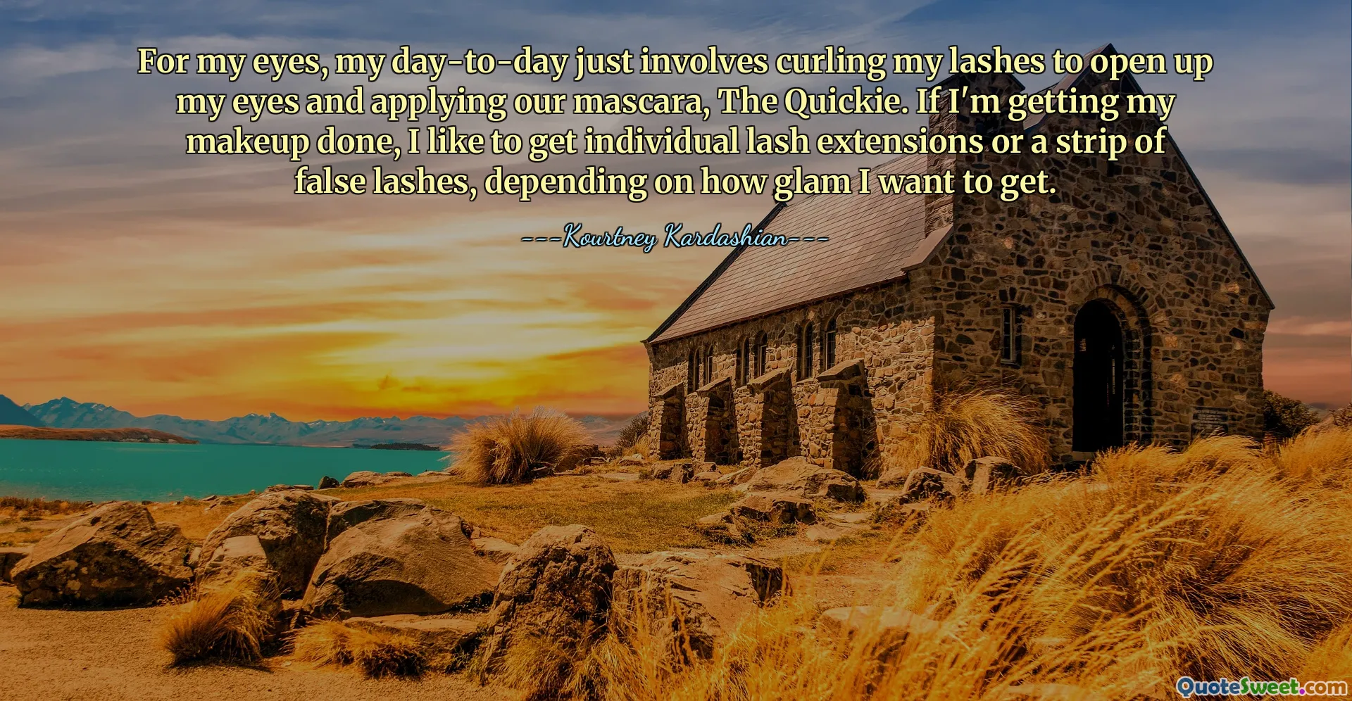 For my eyes, my day-to-day just involves curling my lashes to open up my eyes and applying our mascara, The Quickie. If I'm getting my makeup done, I like to get individual lash extensions or a strip of false lashes, depending on how glam I want to get.