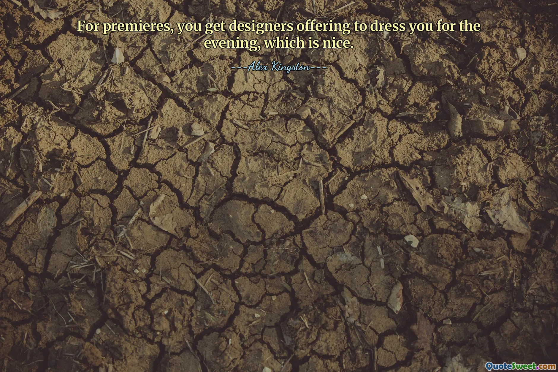 For premieres, you get designers offering to dress you for the evening, which is nice.