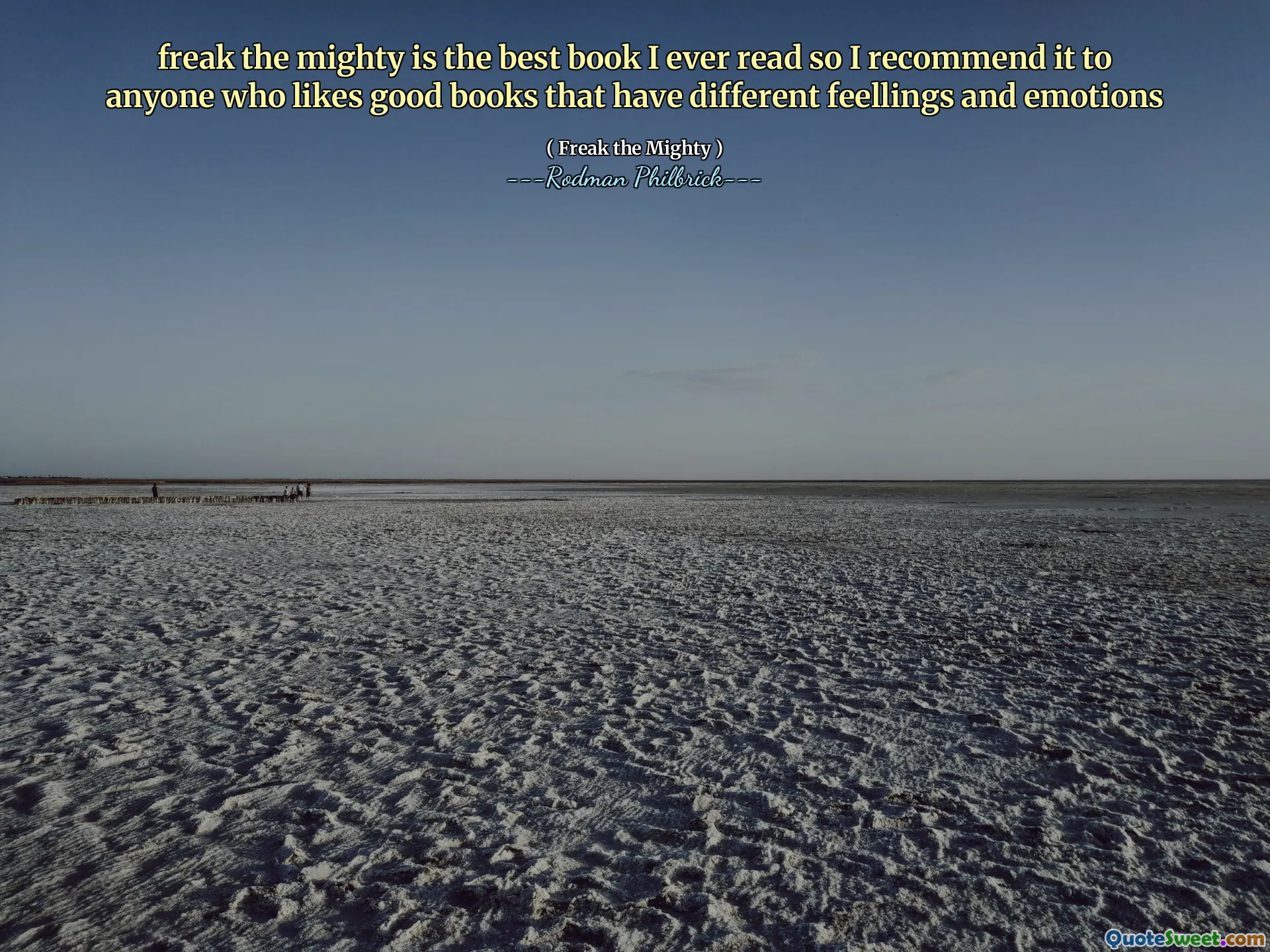 freak the mighty is the best book I ever read so I recommend it to anyone who likes good books that have different feellings and emotions