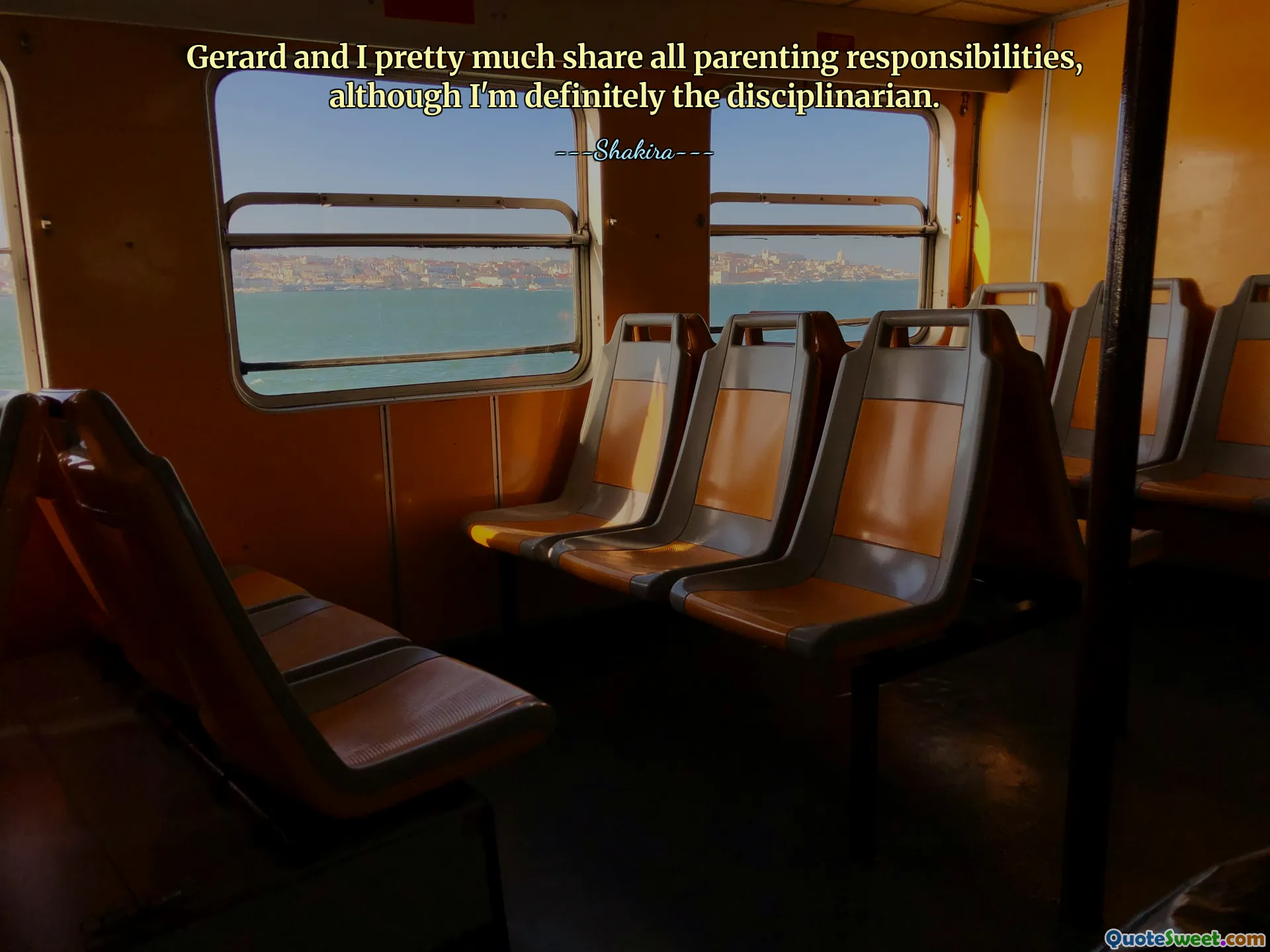 Gerard and I pretty much share all parenting responsibilities, although I'm definitely the disciplinarian.