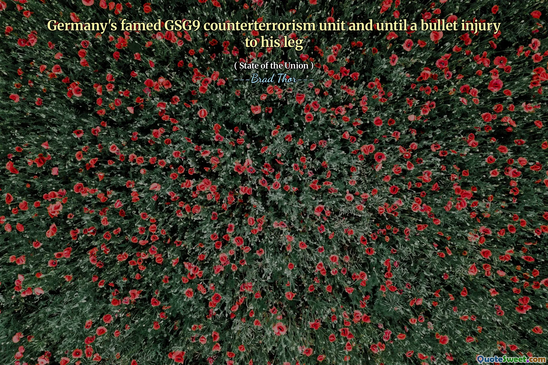 Germany's famed GSG9 counterterrorism unit and until a bullet injury to his leg