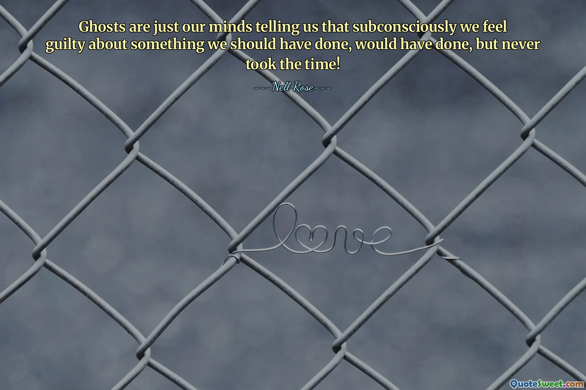 Ghosts are just our minds telling us that subconsciously we feel guilty about something we should have done, would have done, but never took the time!