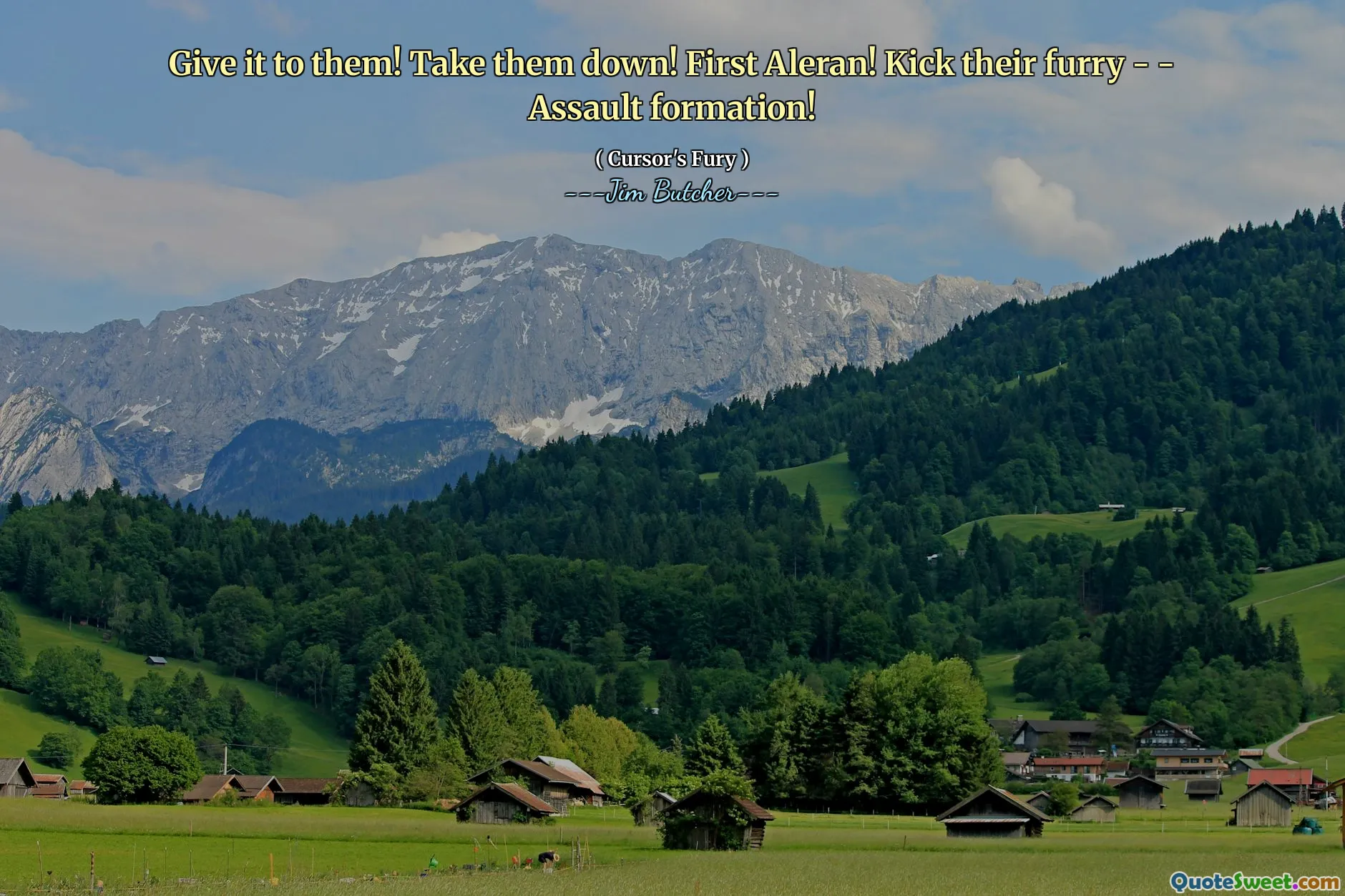 Give it to them! Take them down! First Aleran! Kick their furry - - Assault formation!