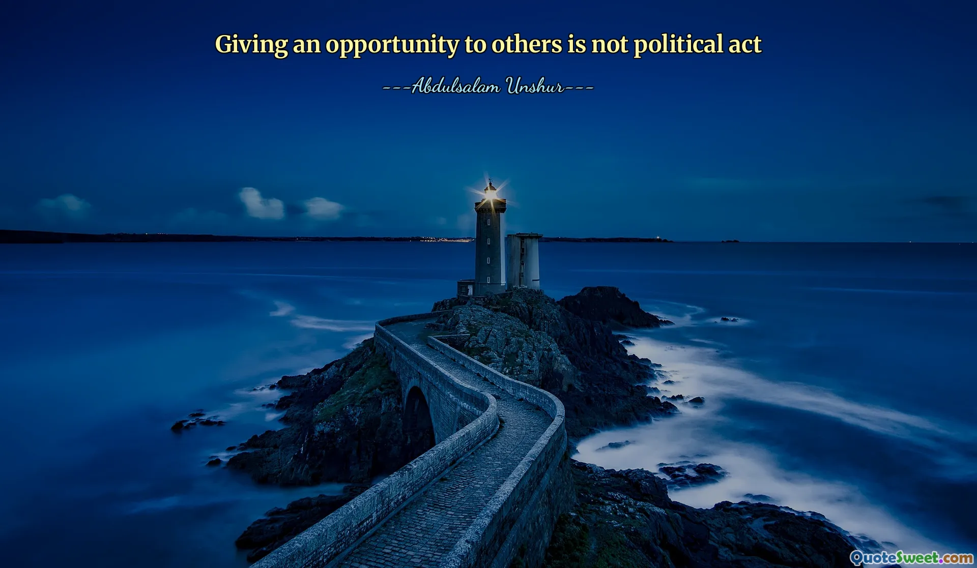 Giving an opportunity to others is not political act