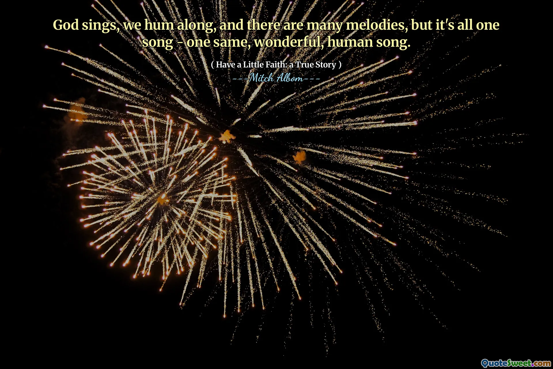 Dio canta, cantichiamo e ci sono molte melodie, ma è tutta una canzone - una stessa canzone umana, meravigliosa.