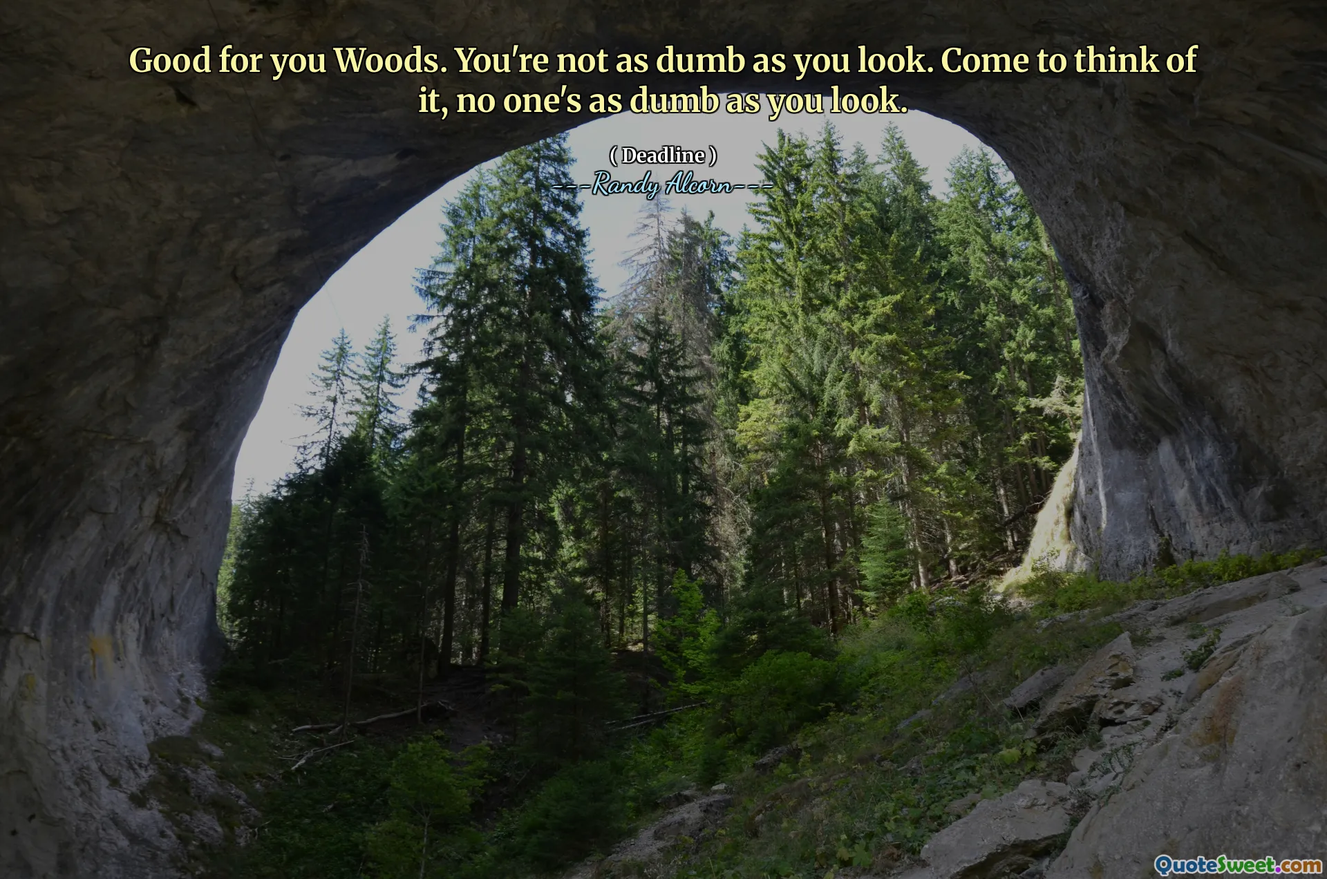 Dobrze dla ciebie Woods. Nie jesteś tak głupi, jak wyglądasz. Pomyśl o tym, nikt nie jest tak głupi, jak wyglądasz.
