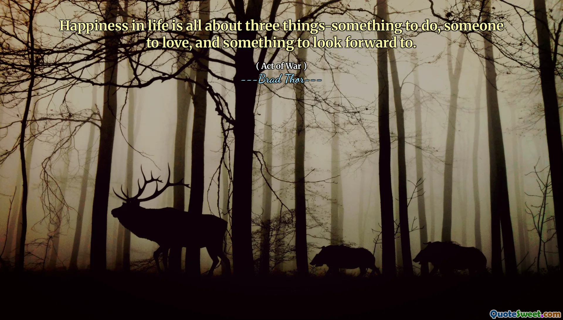 Happiness in life is all about three things-something to do, someone to love, and something to look forward to.