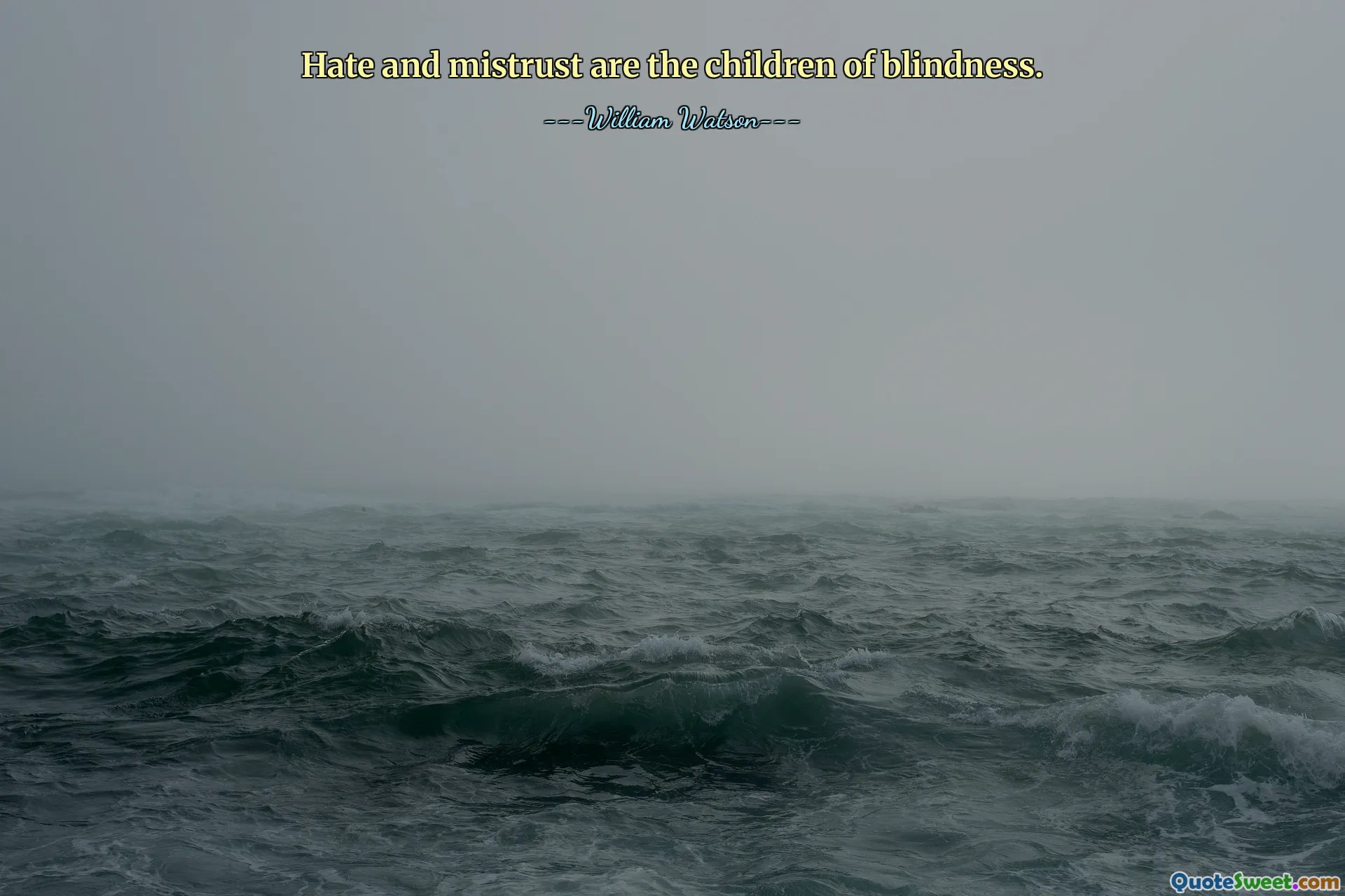 仇恨和不信任是盲目的产物。