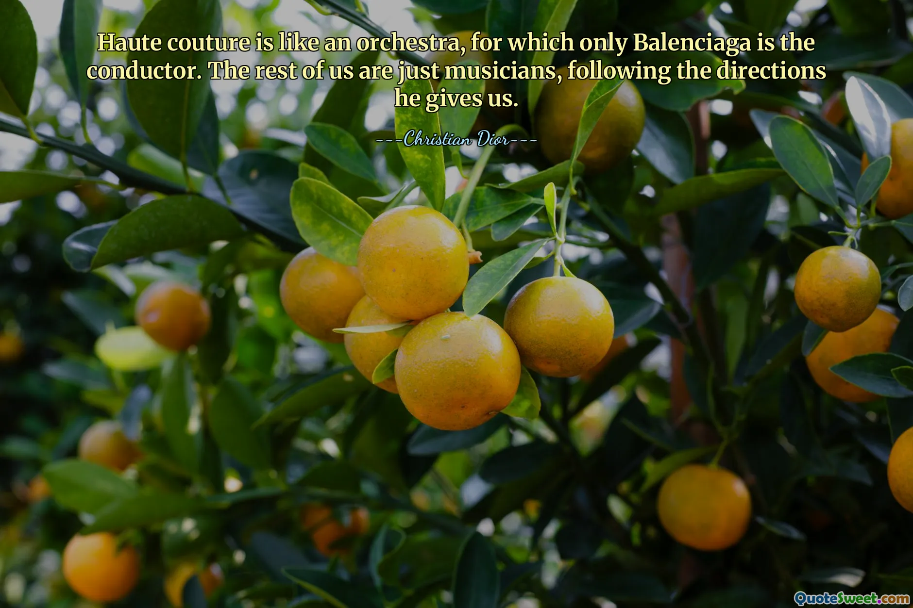 Haute couture is like an orchestra, for which only Balenciaga is the conductor. The rest of us are just musicians, following the directions he gives us.