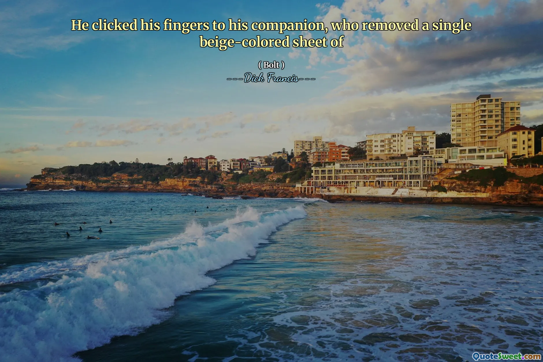 He clicked his fingers to his companion, who removed a single beige-colored sheet of