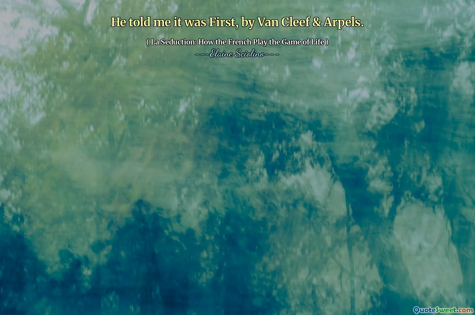 他告诉我，这是Van Cleef＆Arpels首先。