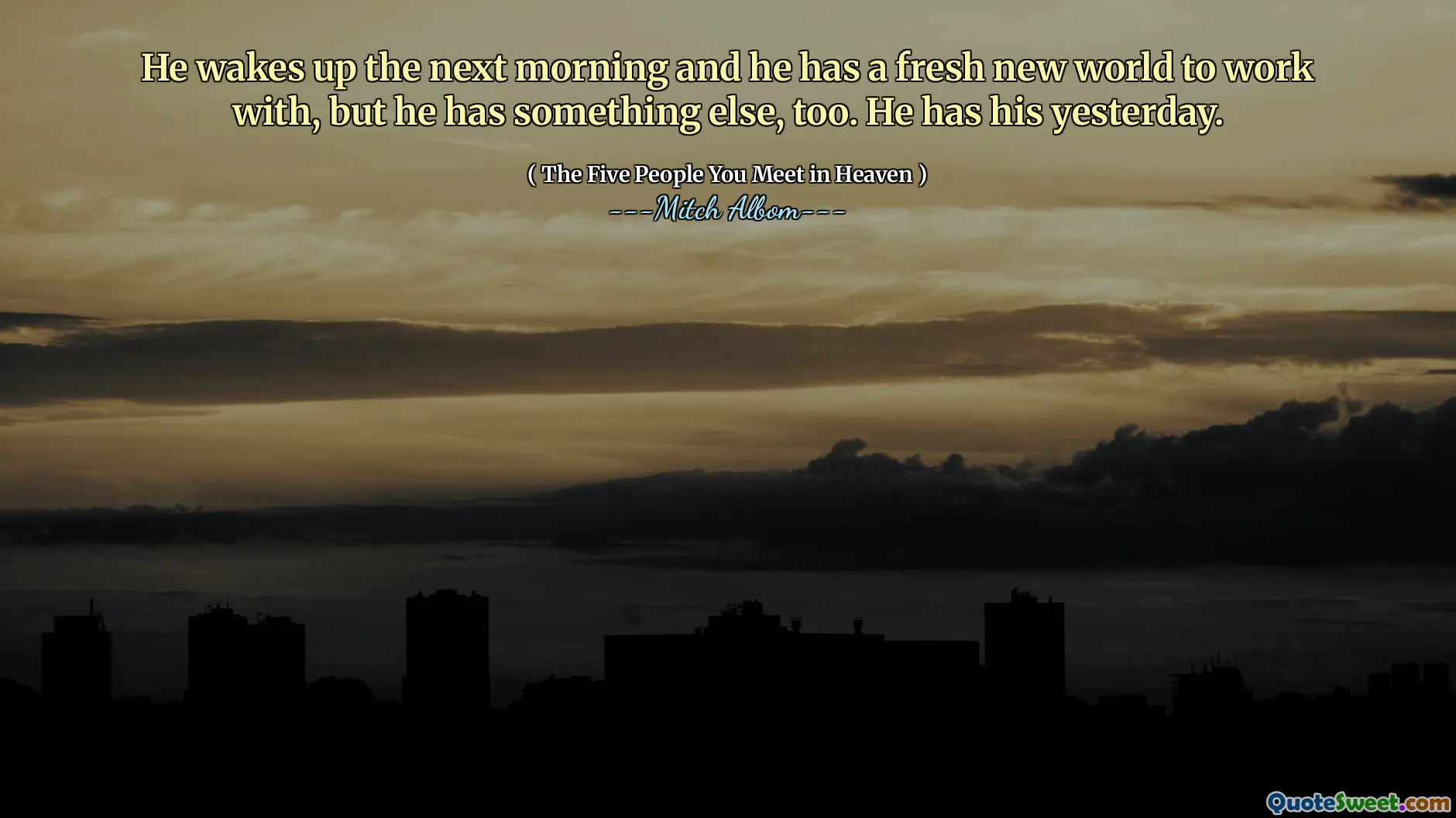 他第二天早上醒来，他有一个新的新世界可以与之合作，但他还有其他东西。他有昨天。