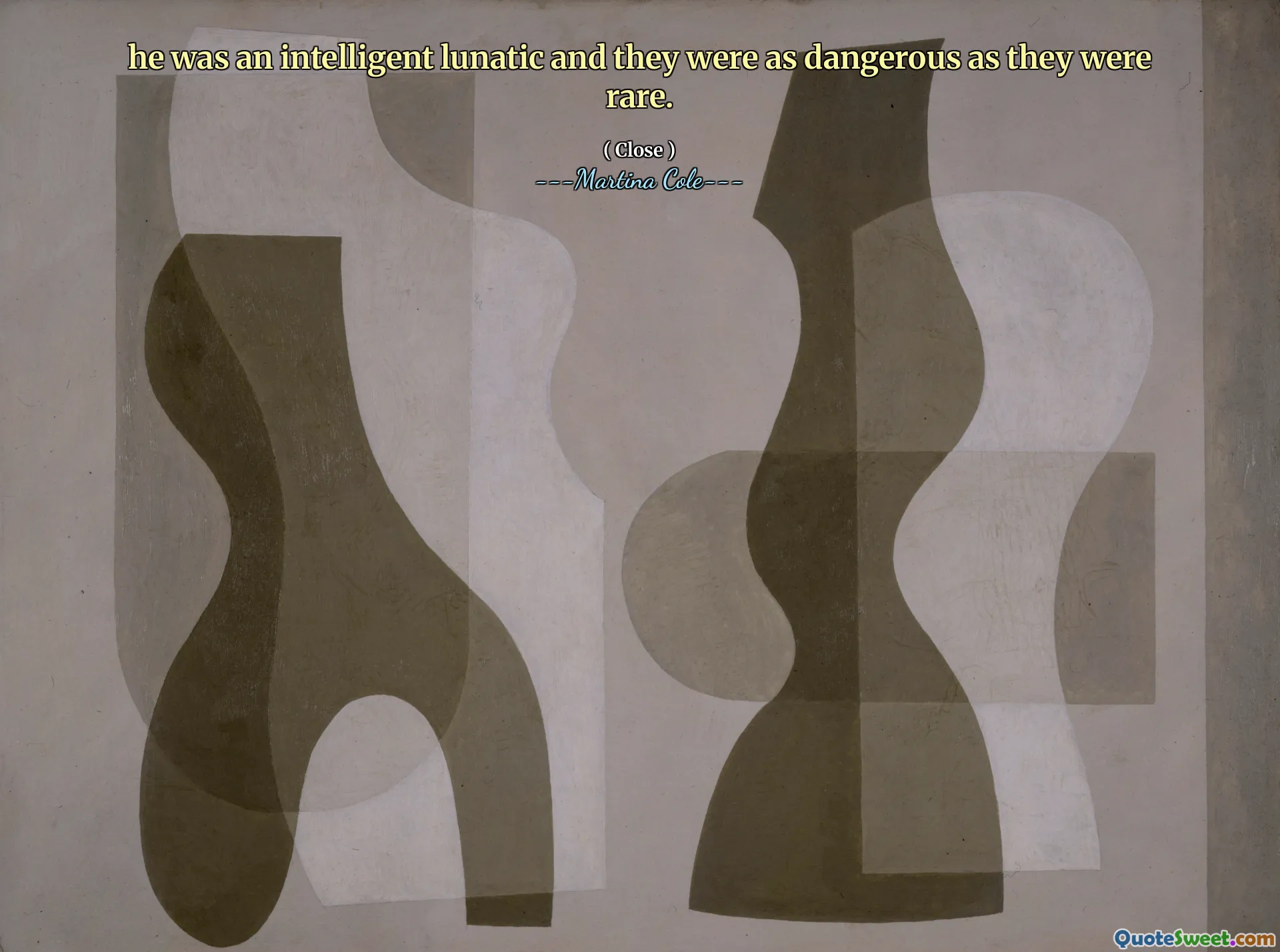 Era un lunatic inteligent și erau la fel de periculoase pe cât erau rare.