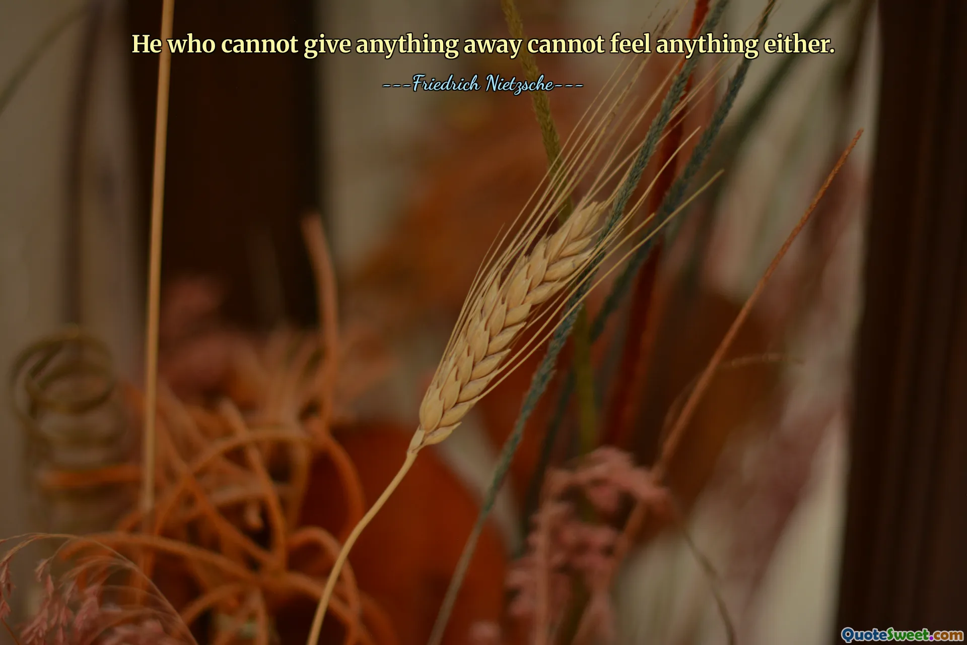 无法给予任何东西的人也无法感受到任何东西。