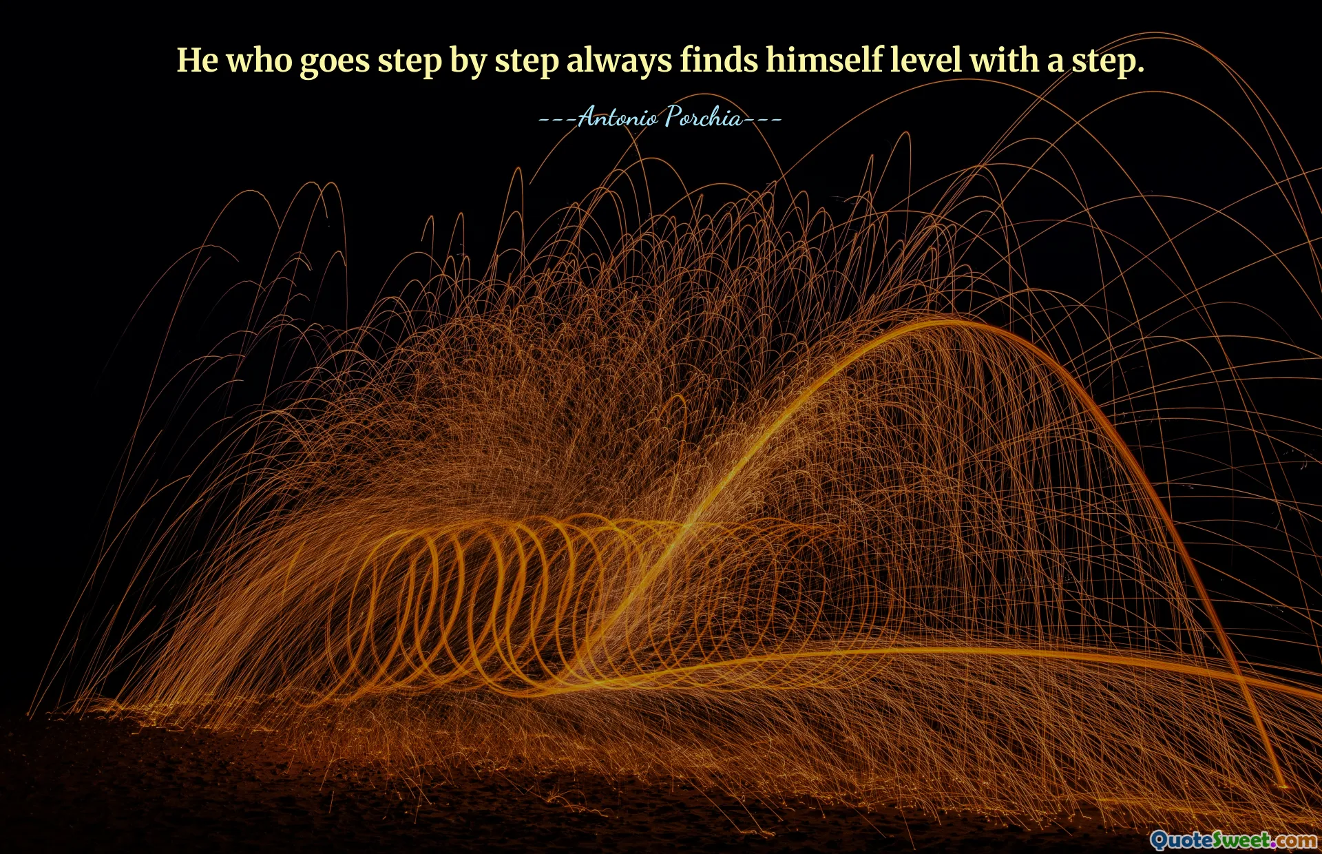 He who goes step by step always finds himself level with a step.