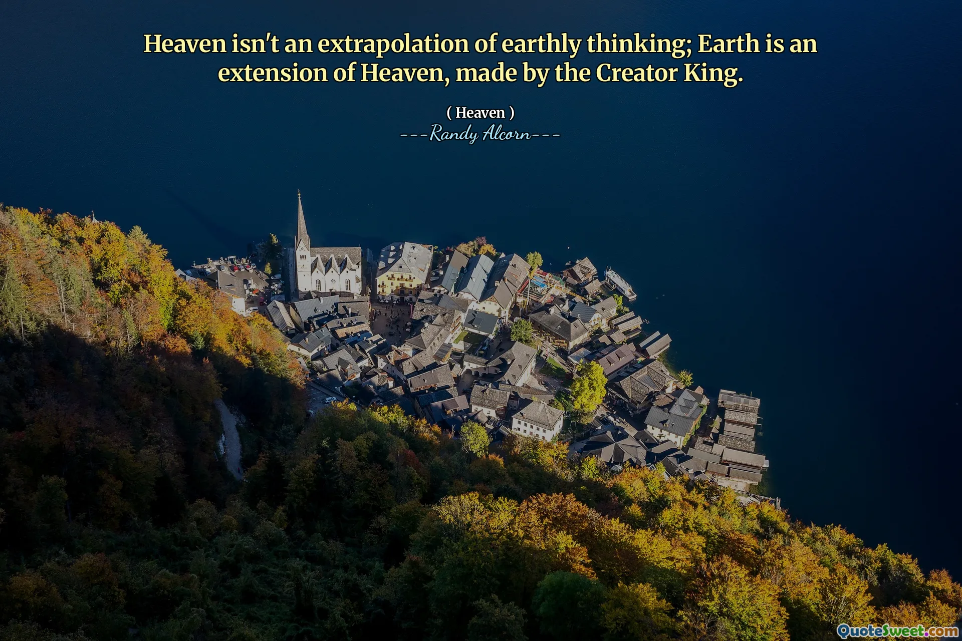 الجنة ليست استقراءًا للتفكير الأرضي ؛ الأرض امتداد للسماء ، صنعها الملك الخالق.