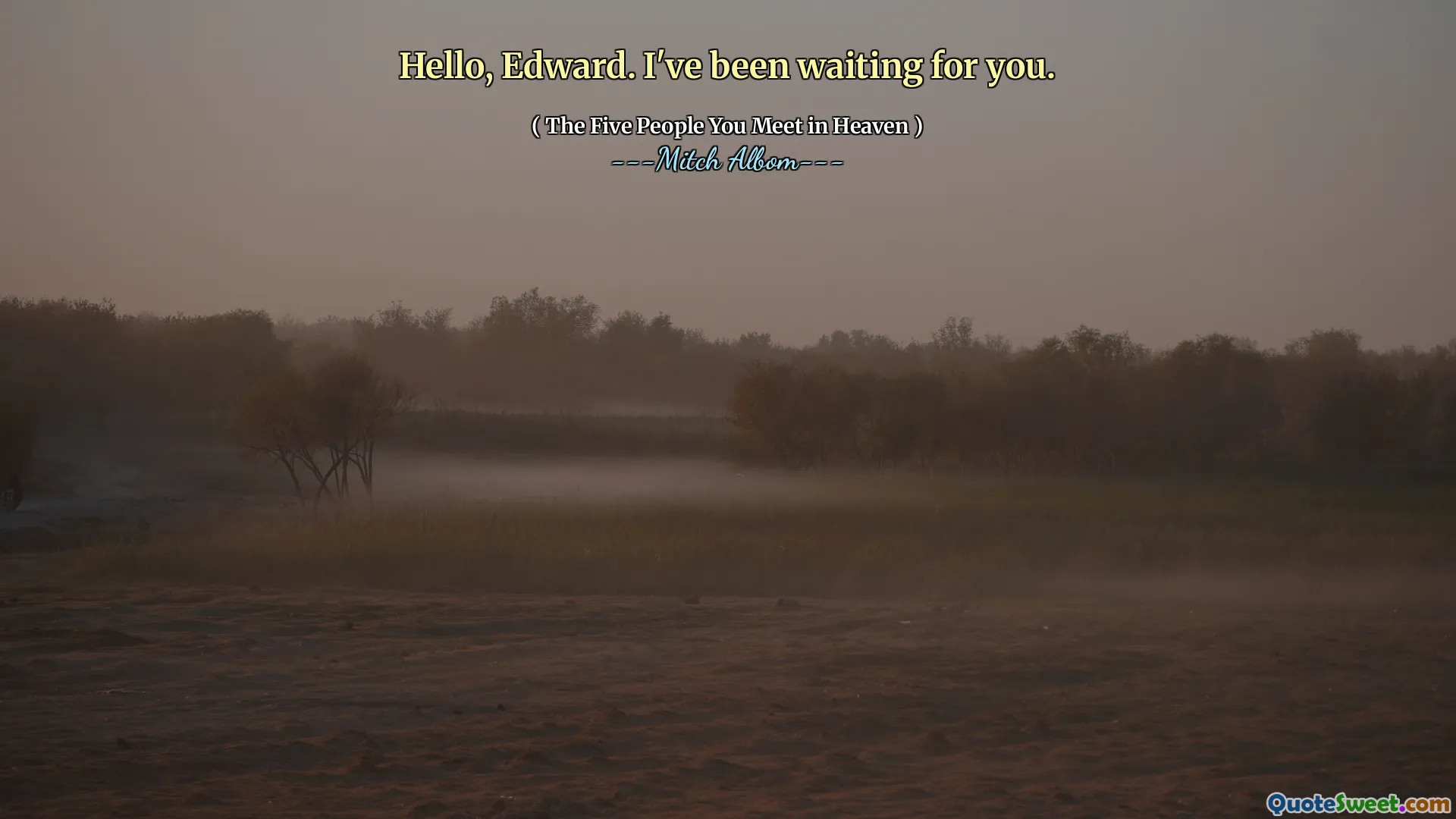 Hallo, Edward. Ik heb op je gewacht.