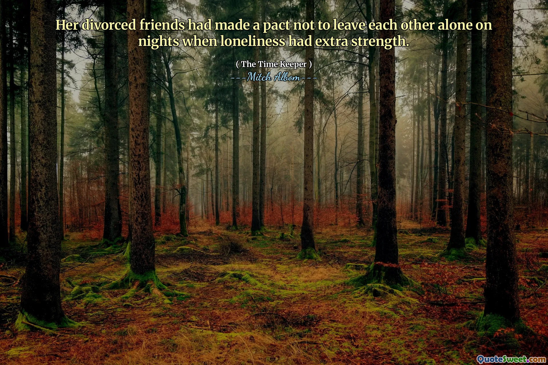 Teman -temannya yang bercerai telah membuat perjanjian untuk tidak meninggalkan satu sama lain pada malam hari ketika kesepian memiliki kekuatan ekstra.