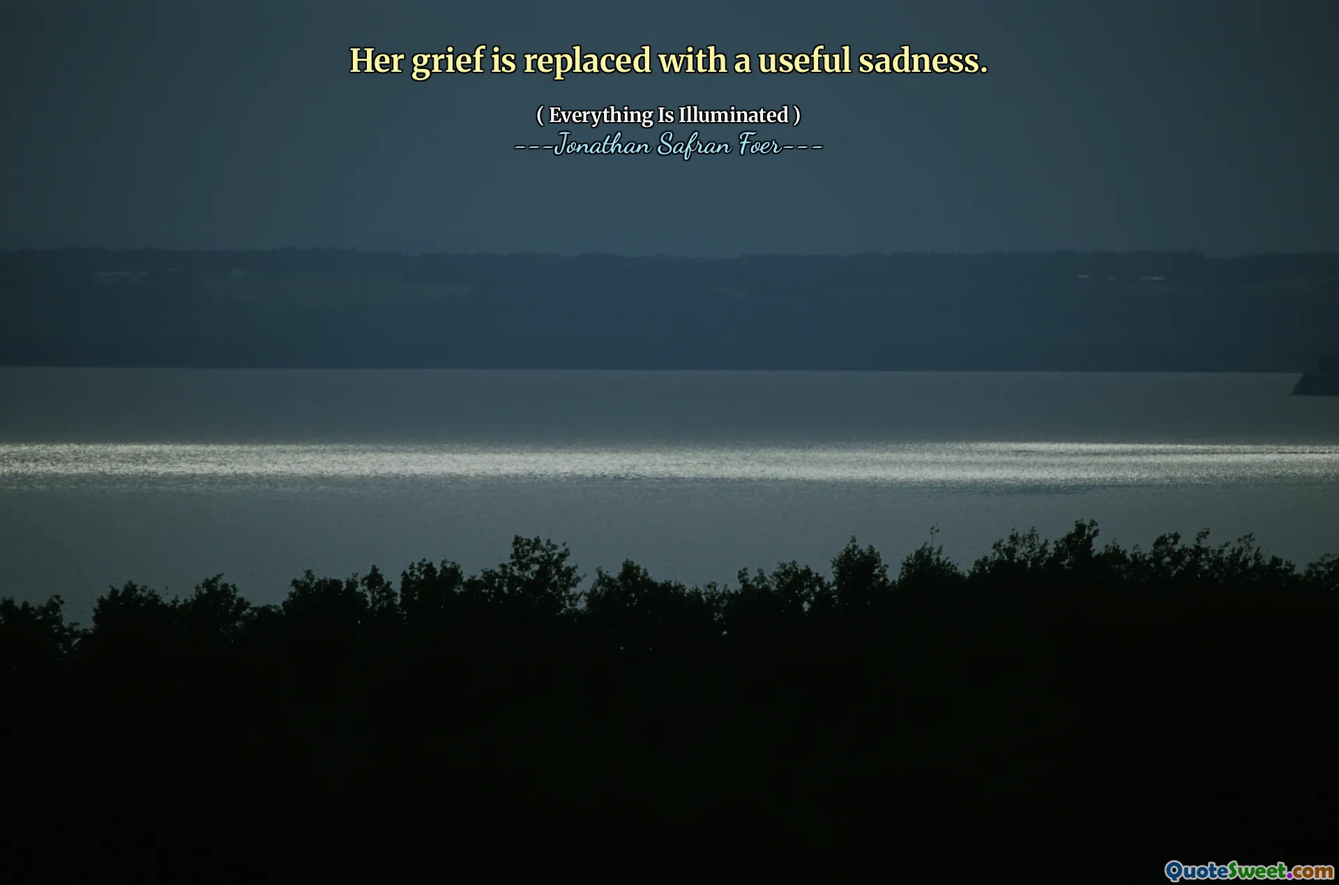 Her grief is replaced with a useful sadness.