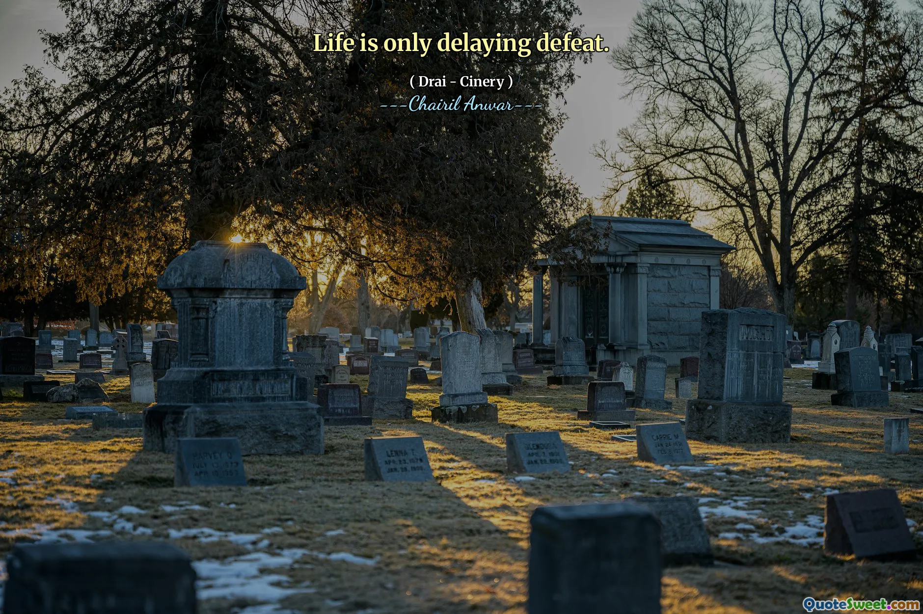 Life is only delaying defeat.