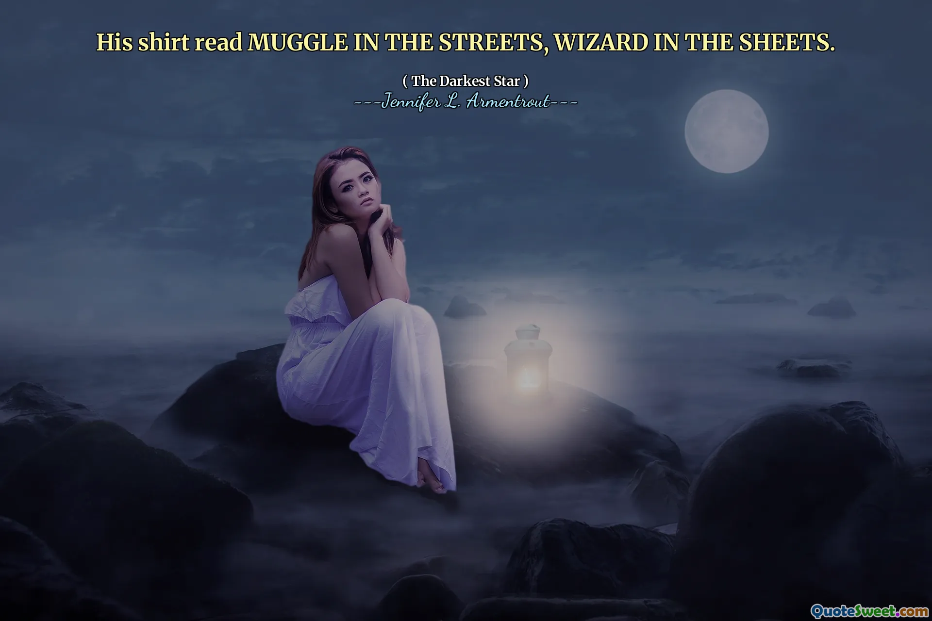 His shirt read MUGGLE IN THE STREETS, WIZARD IN THE SHEETS.