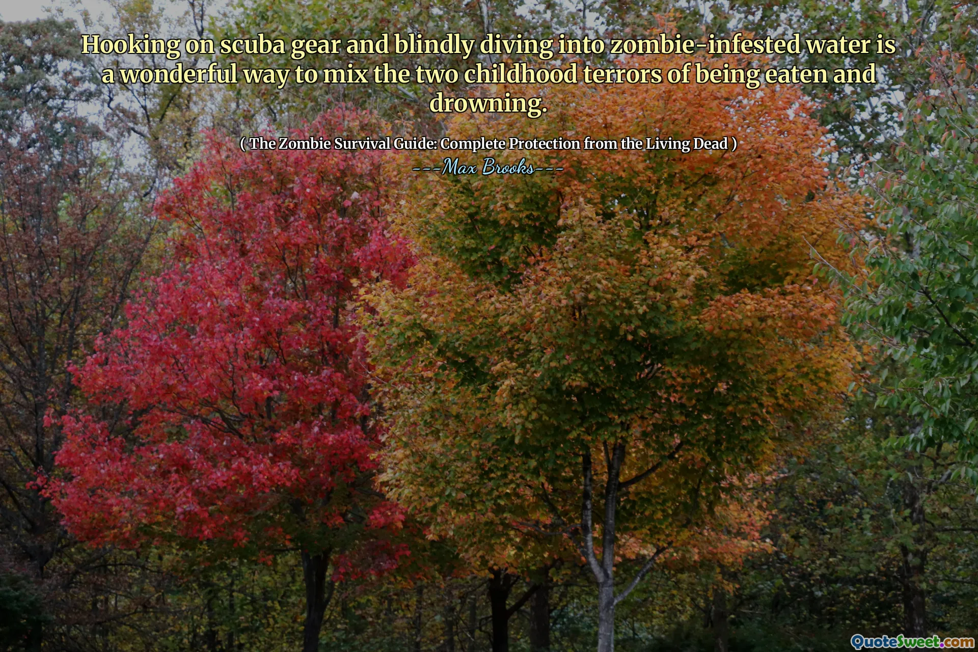 Hooking on scuba gear and blindly diving into zombie-infested water is a wonderful way to mix the two childhood terrors of being eaten and drowning.