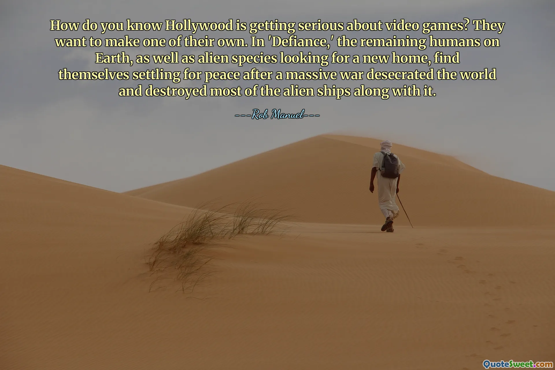 How do you know Hollywood is getting serious about video games? They want to make one of their own. In 'Defiance,' the remaining humans on Earth, as well as alien species looking for a new home, find themselves settling for peace after a massive war desecrated the world and destroyed most of the alien ships along with it.