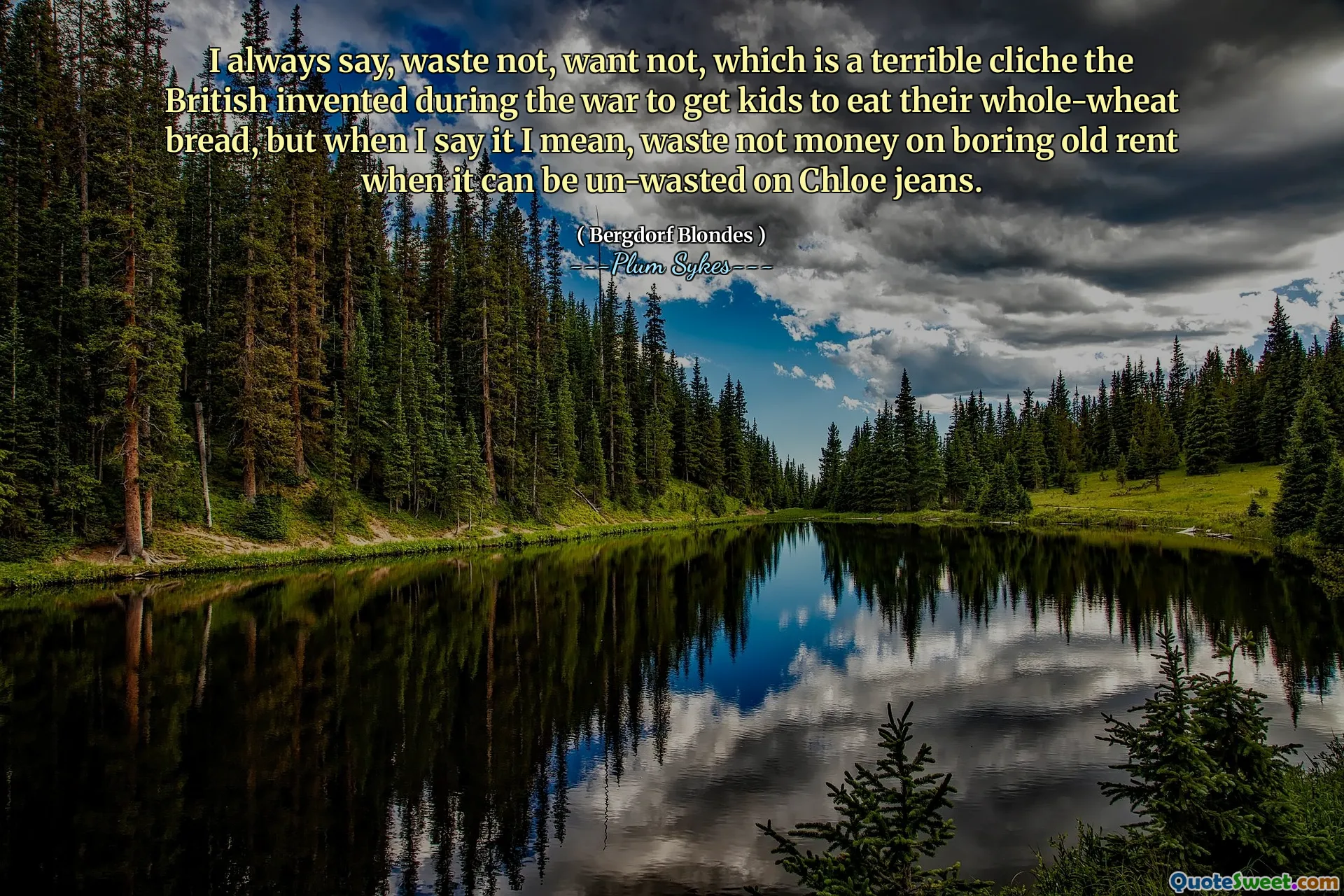 أقول دائمًا ، لا أضيع ، لا تريد ، وهو كليشيه فظيع الذي اخترعه البريطانيون خلال الحرب لجعل الأطفال يأكلون خبزهم الكامل ، لكن عندما أقول ذلك ، لا أقصد ، لا تضيع المال على الإيجار القديم الممل عندما يمكن أن يكون ذلك أن تكون غير مرغوب فيها على جينز كلوي.