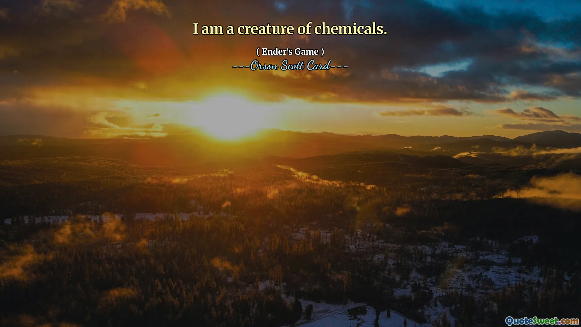 Sunt o creatură a substanțelor chimice.