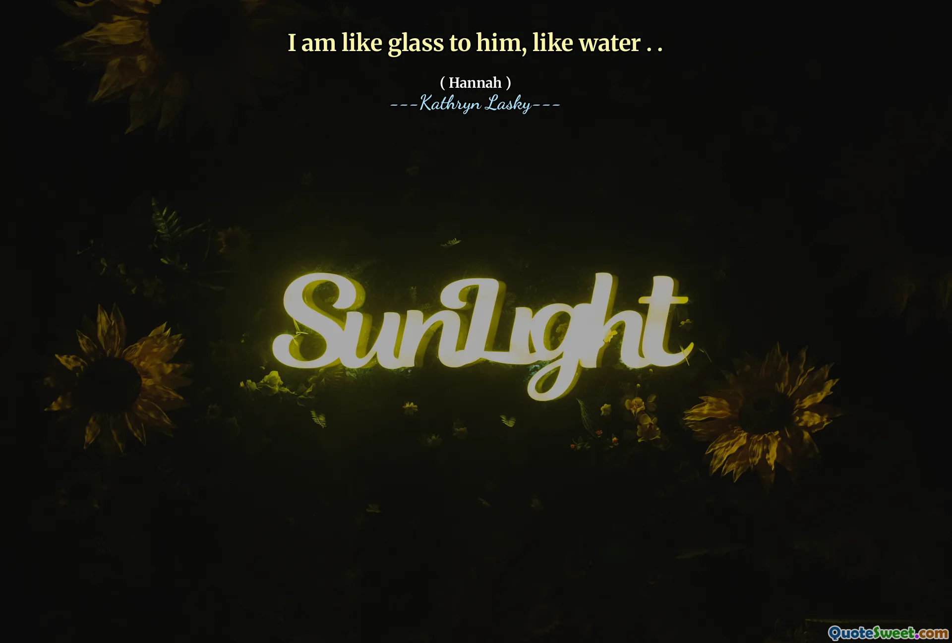 Jestem dla niego jak szkło, jak woda. .