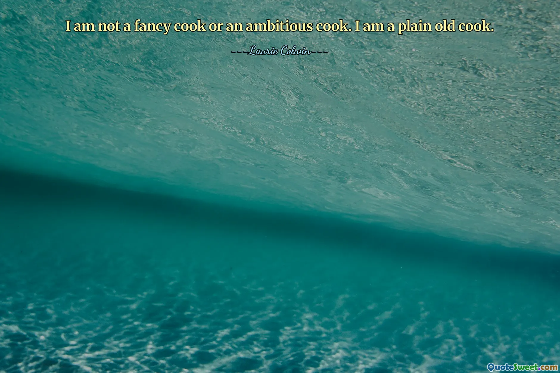 Nie jestem wykwintnym kucharzem ani ambitnym kucharzem. Jestem zwykłym starym kucharzem.
