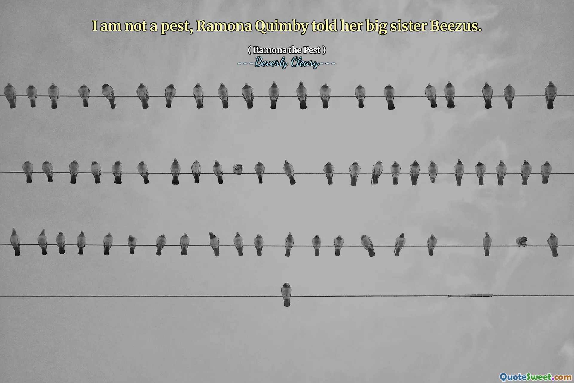 I am not a pest, Ramona Quimby told her big sister Beezus.