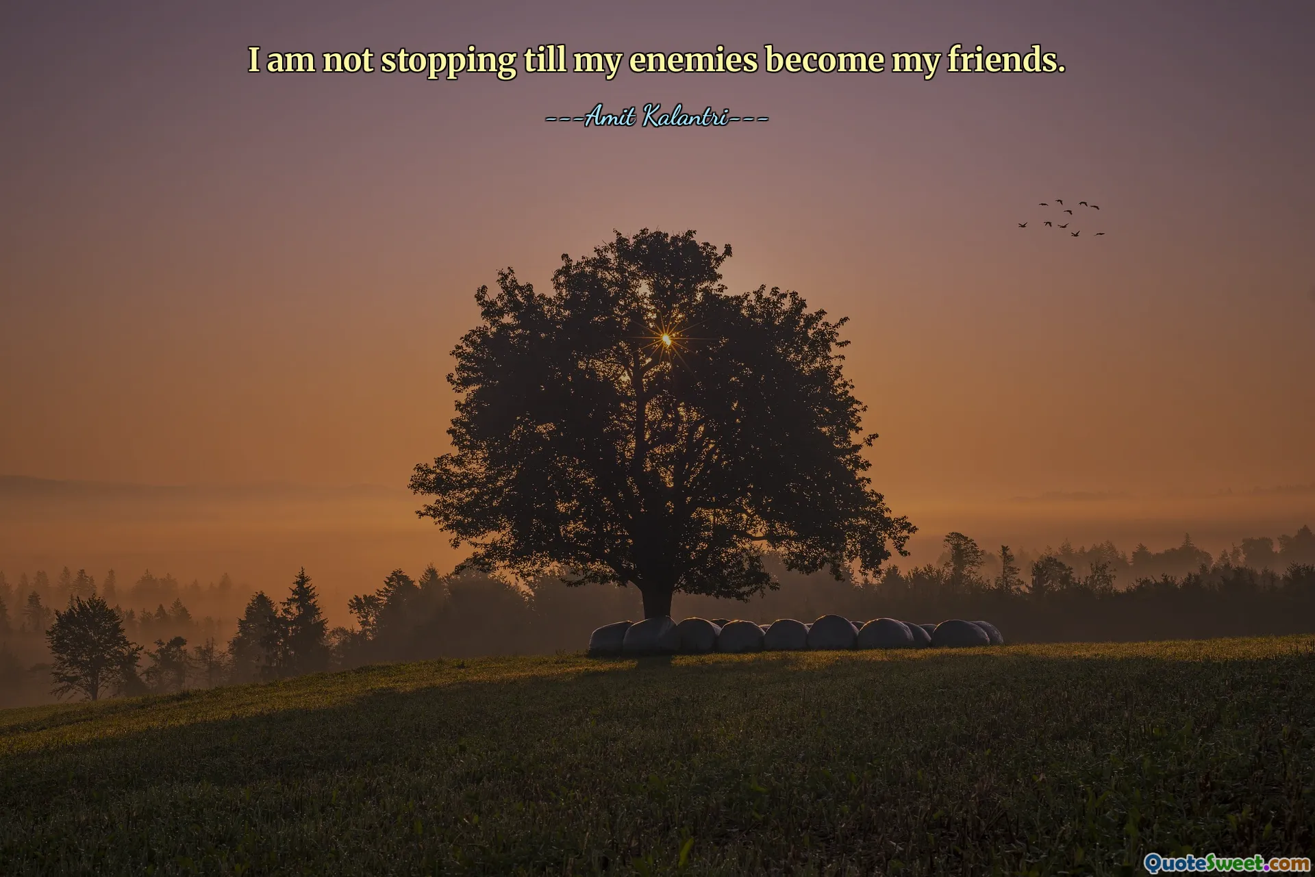 I am not stopping till my enemies become my friends.