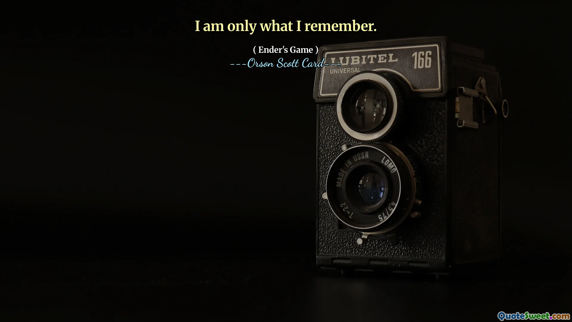 Sunt doar ceea ce îmi amintesc.