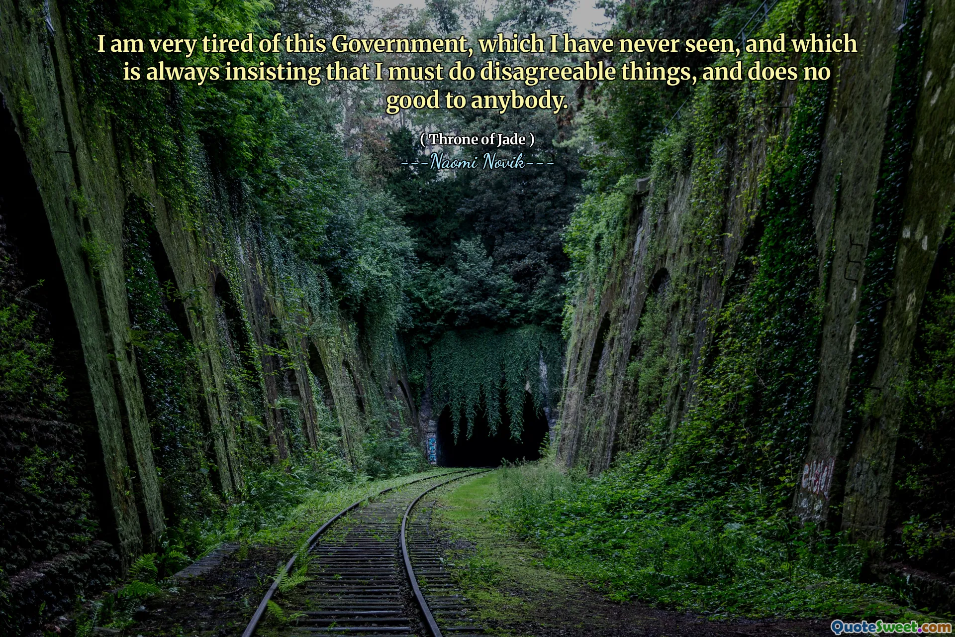 I am very tired of this Government, which I have never seen, and which is always insisting that I must do disagreeable things, and does no good to anybody.
